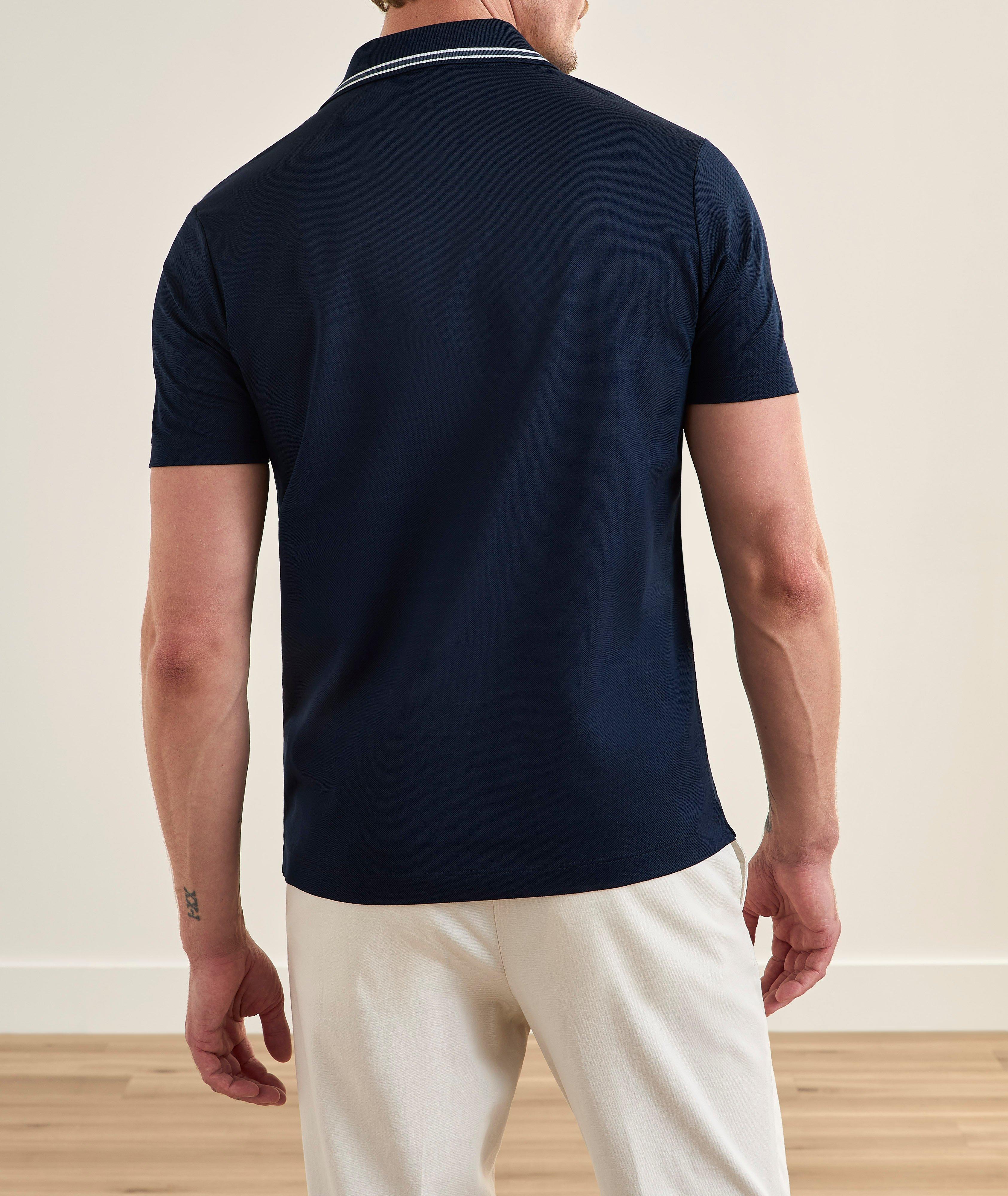 Striped-Trim Cotton Piqué Polo  image 2