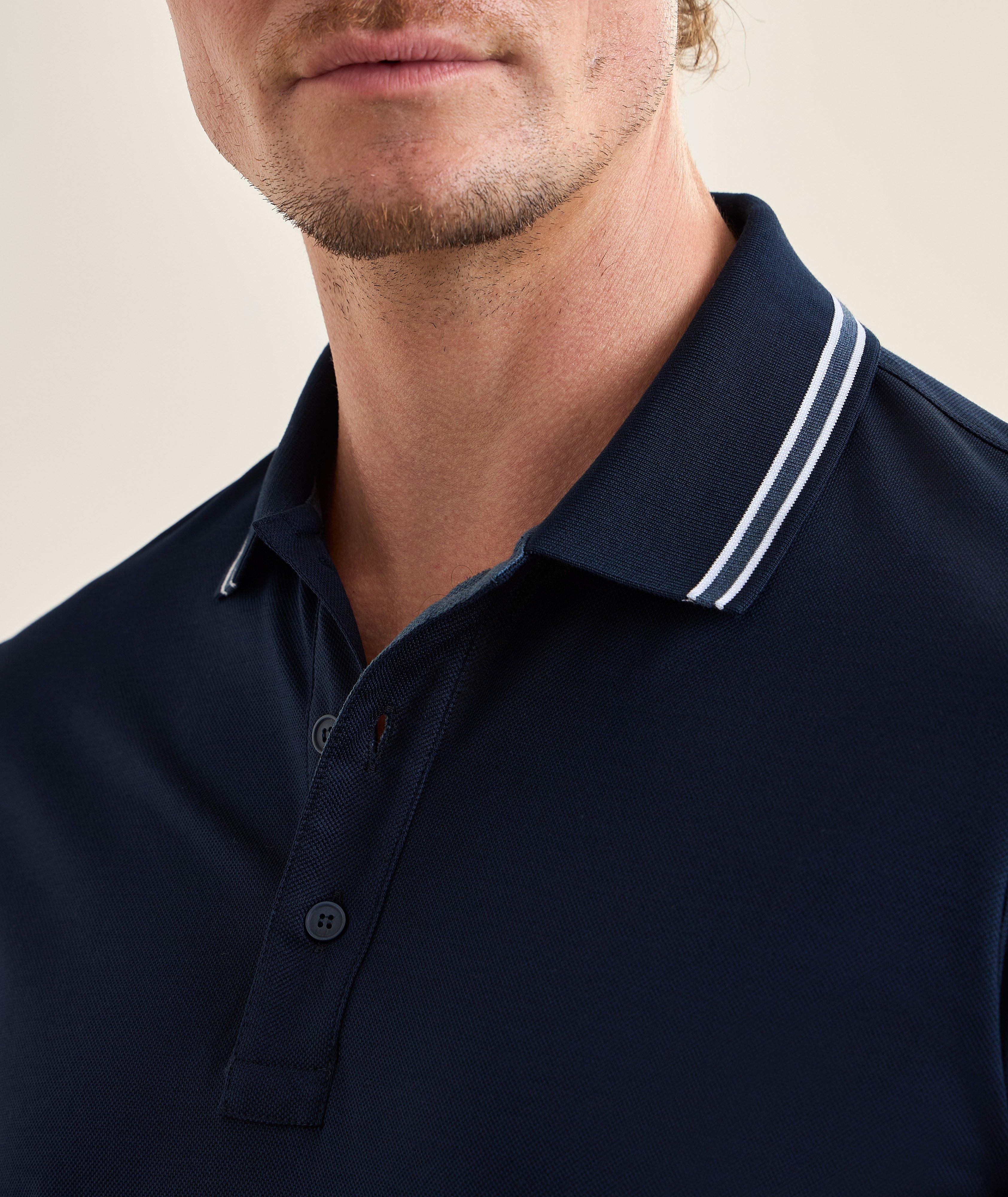 Striped-Trim Cotton Piqué Polo  image 3