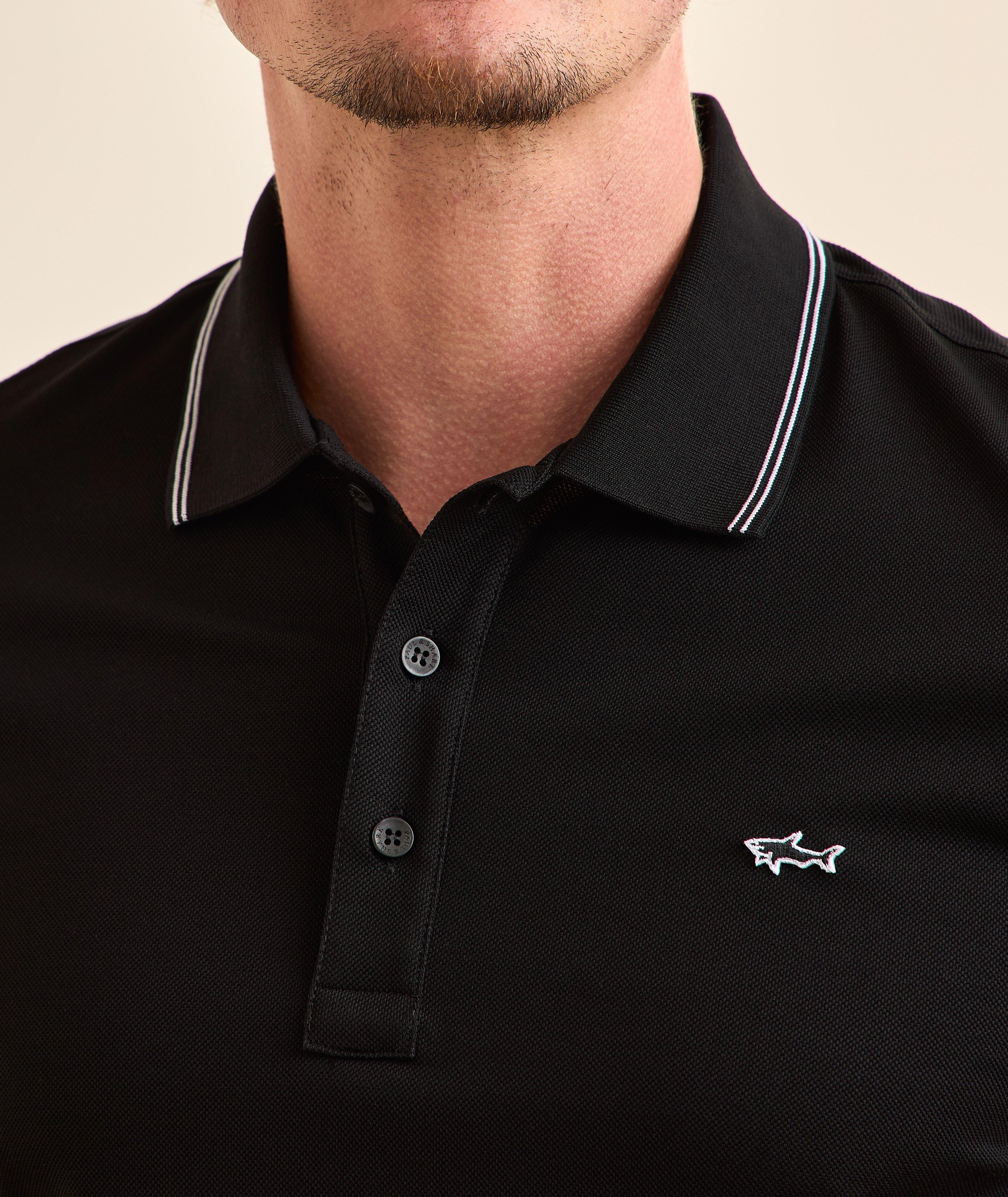 Polo piqué coton mercerisé bordure-rayées image 3