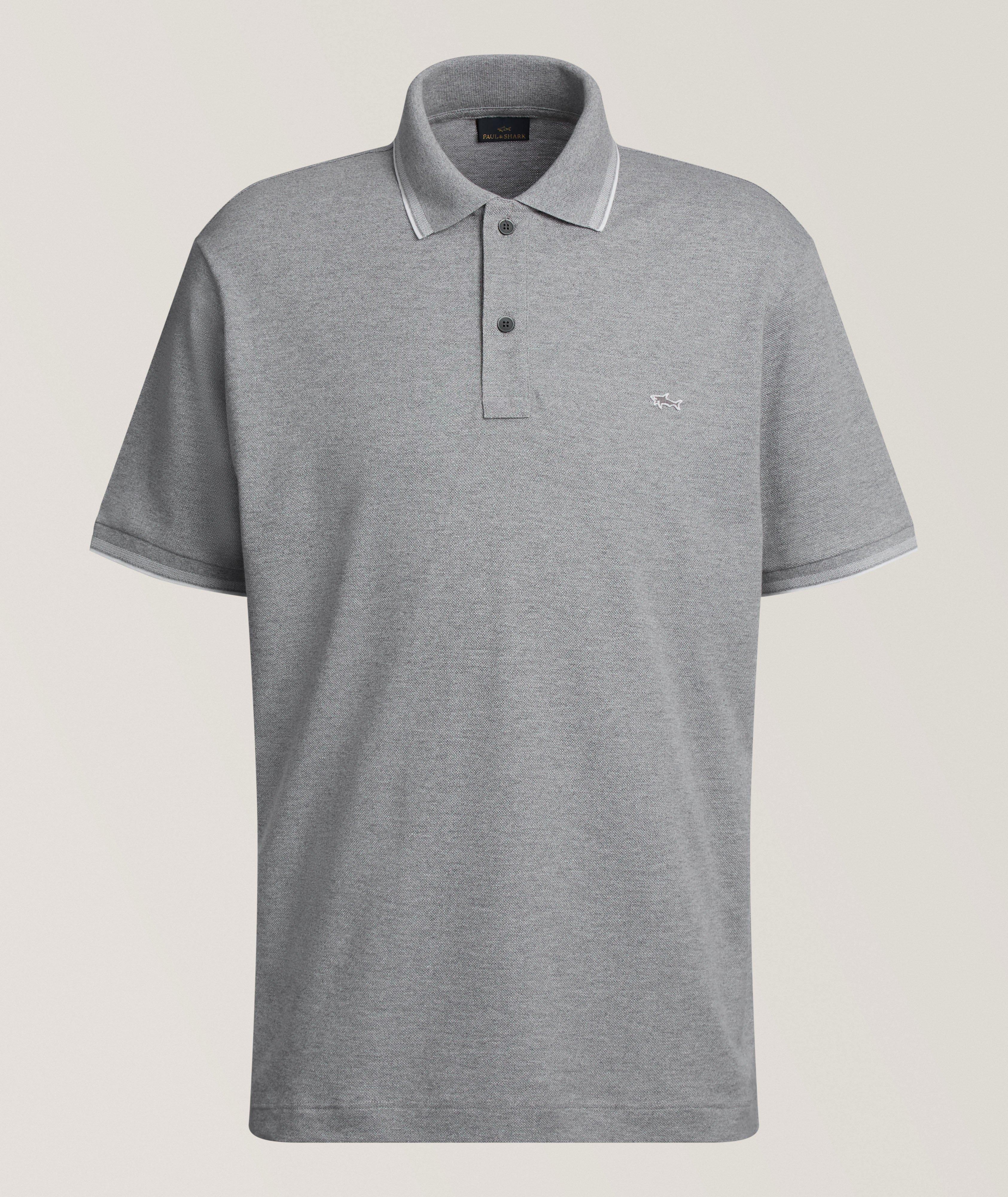 Paul & Shark Striped-Trim Logo Cotton Piqué Polo 