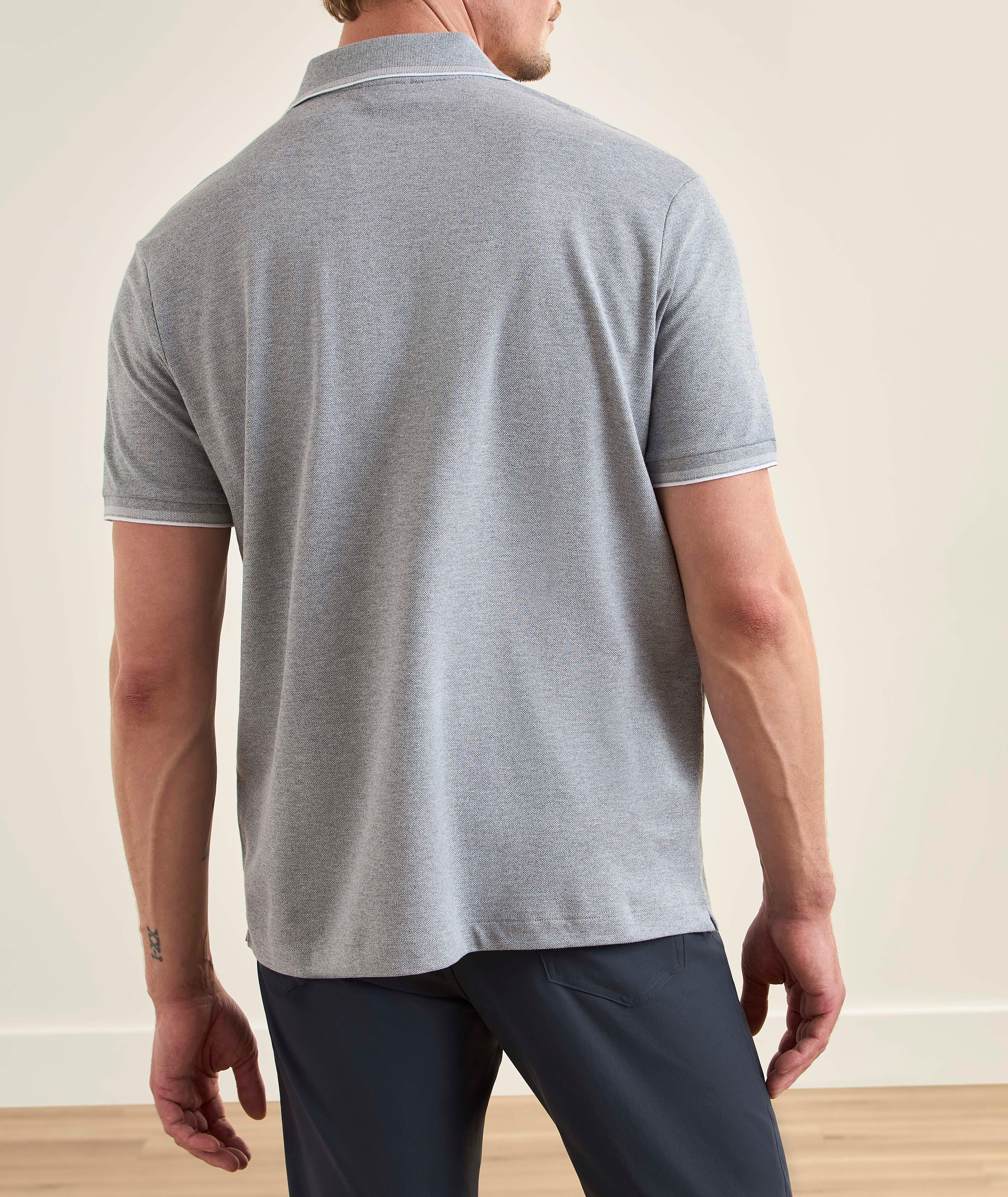 Striped-Trim Logo Cotton Piqué Polo  image 2