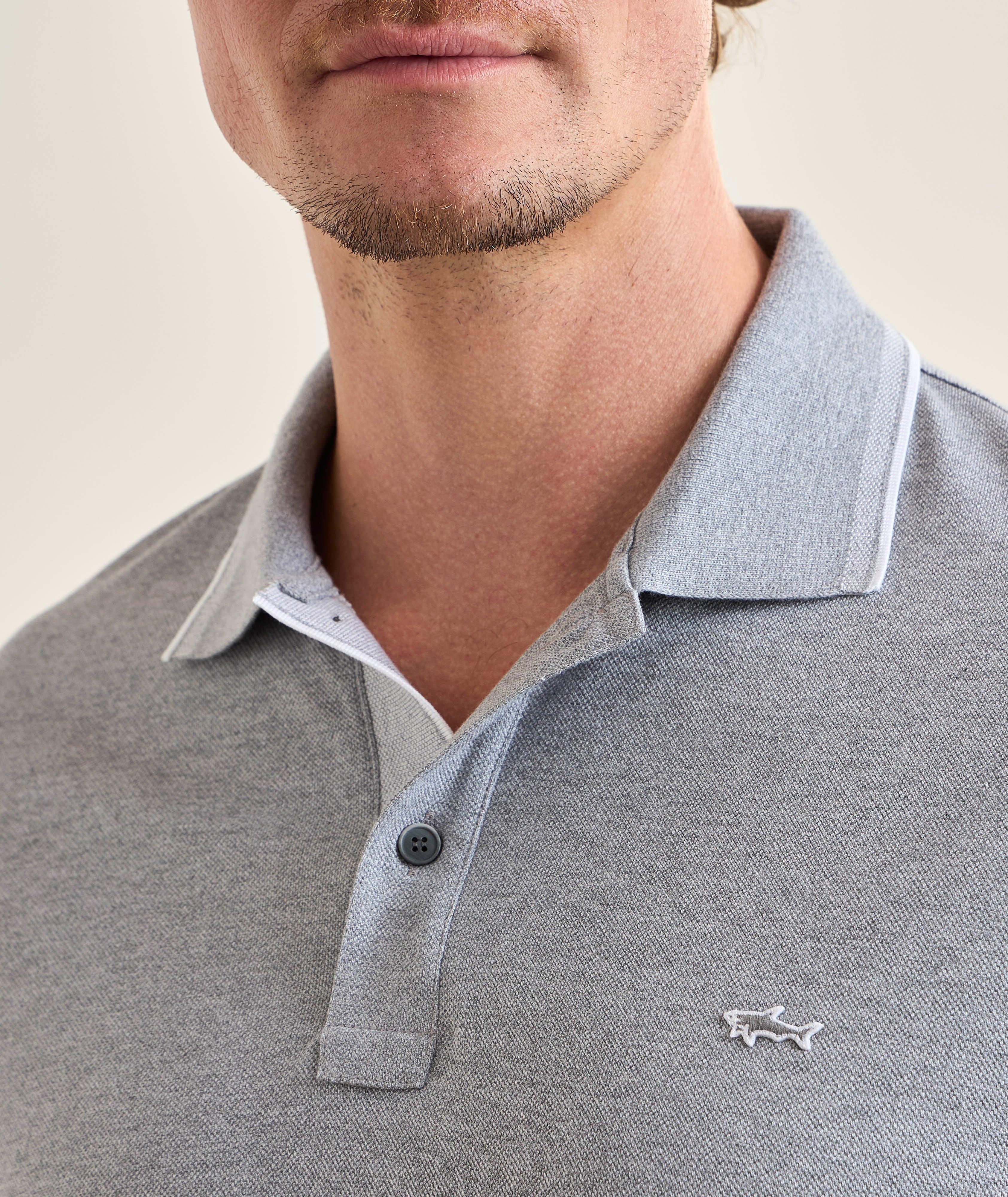 Striped-Trim Logo Cotton Piqué Polo  image 3