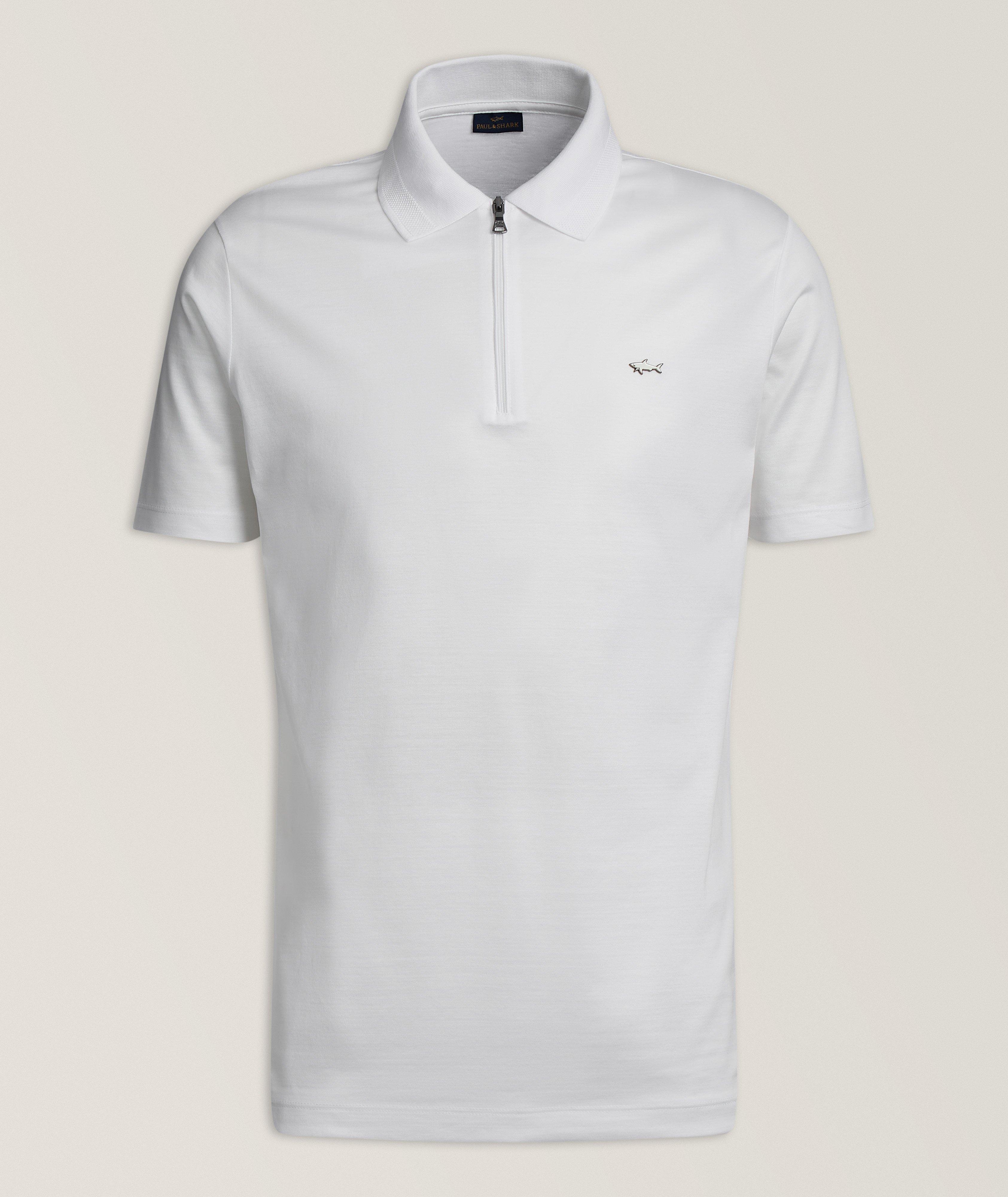 Paul & Shark Polo coton quart-zippé logo Shark