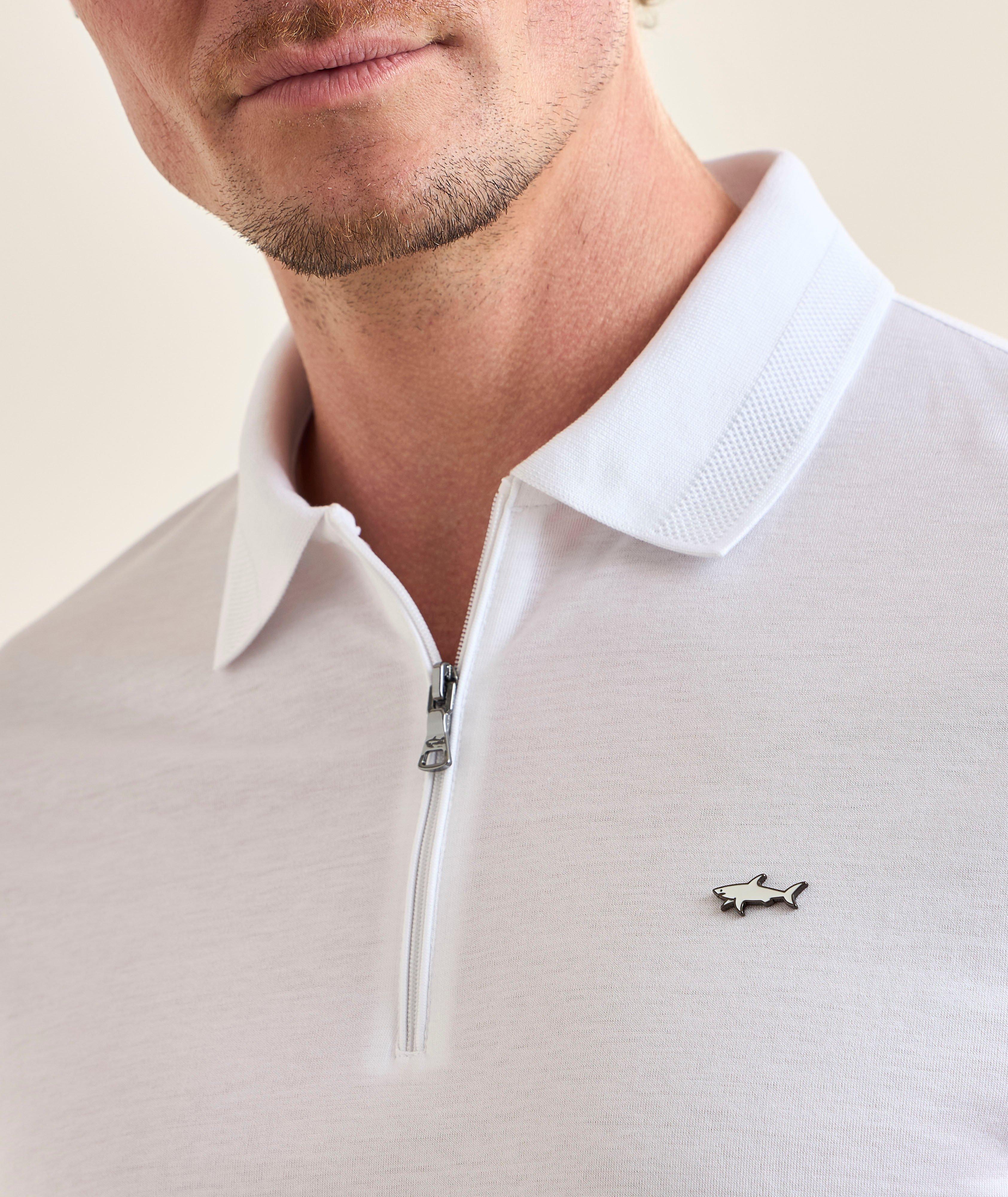 Polo coton quart-zippé logo Shark image 3