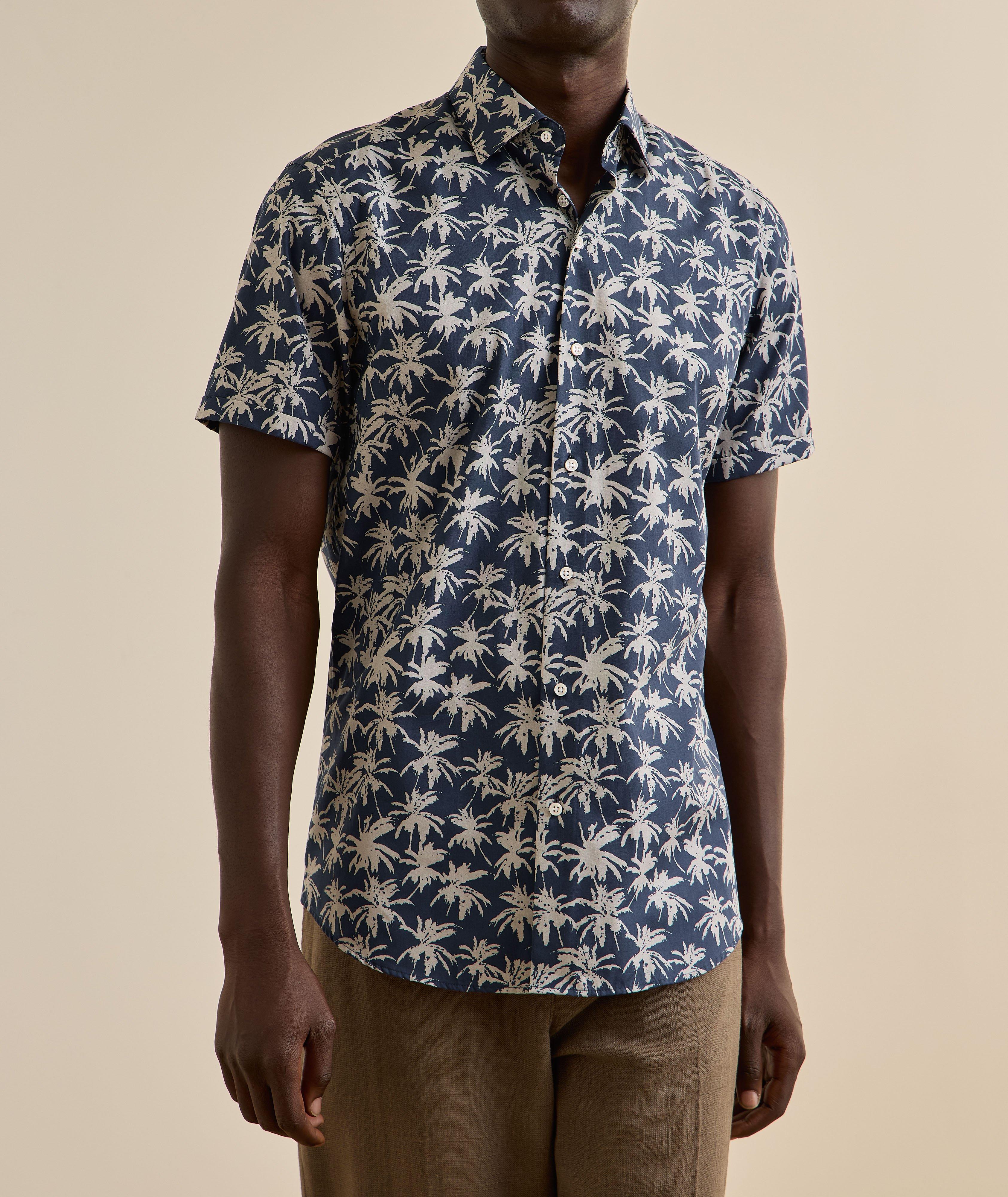 Palm Tree-Print Cotton Shirt  image 1
