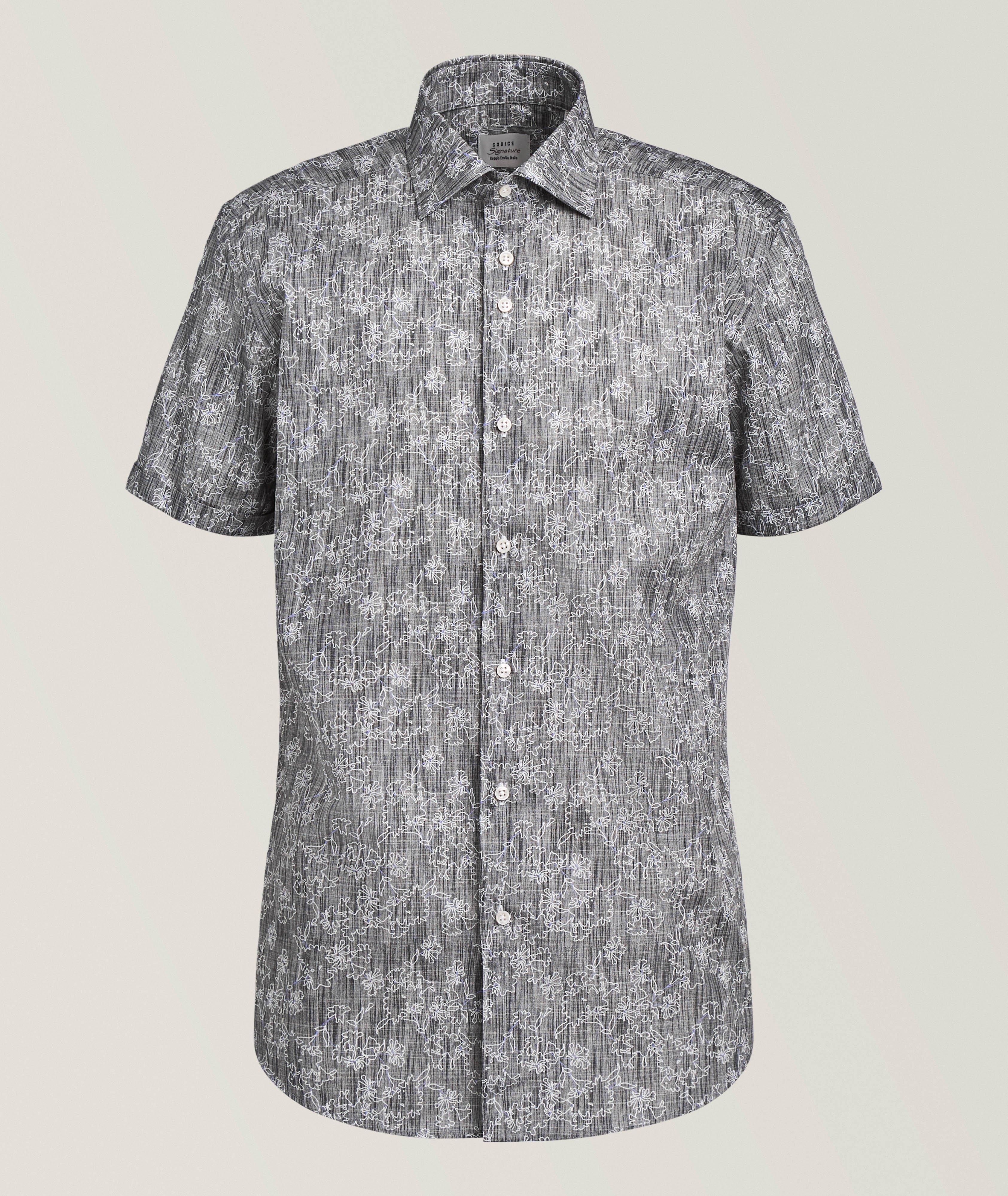 Codice Floral Outline Printed Cotton Shirt 