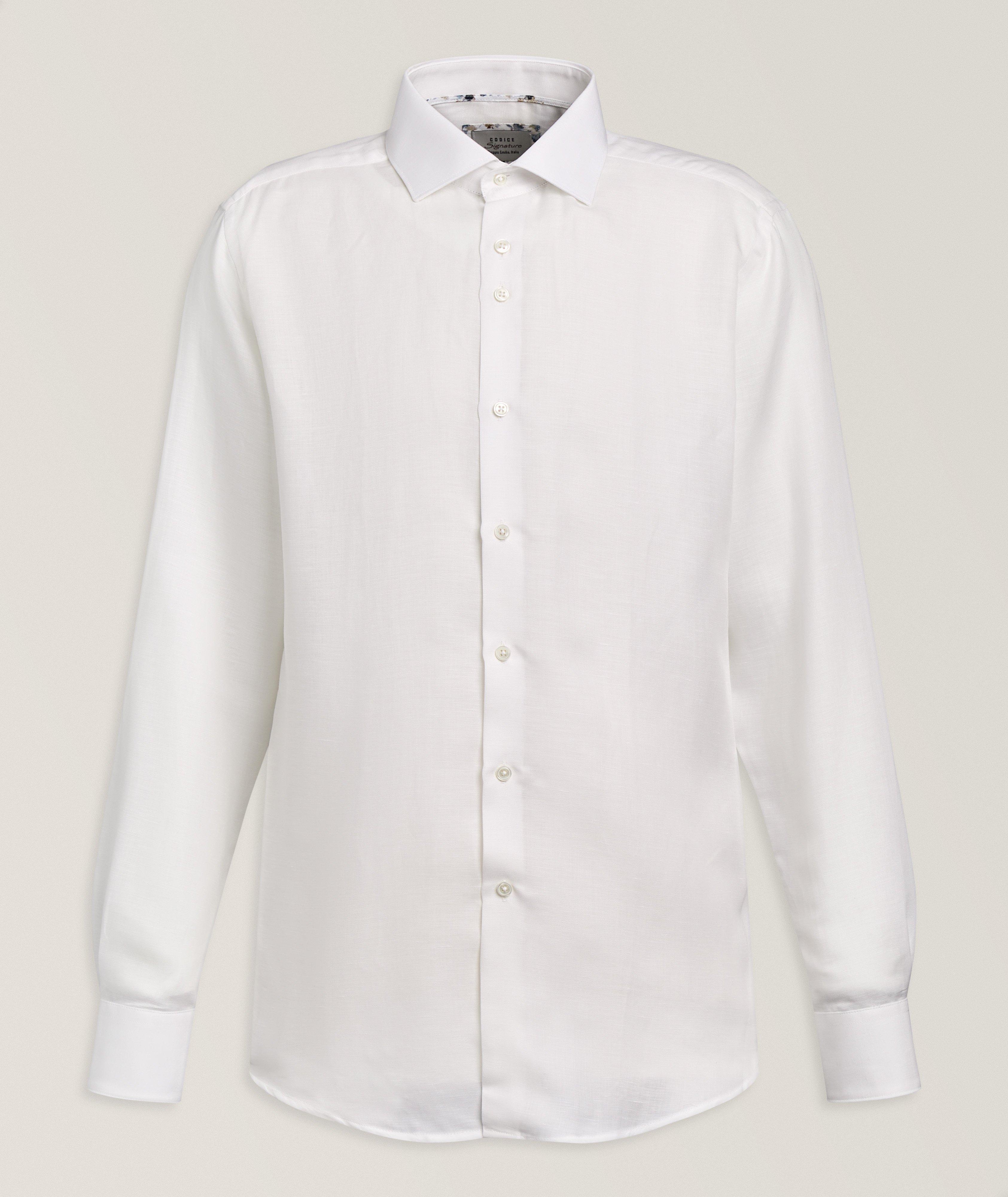 Codice Tipped Linen-Blend Shirt