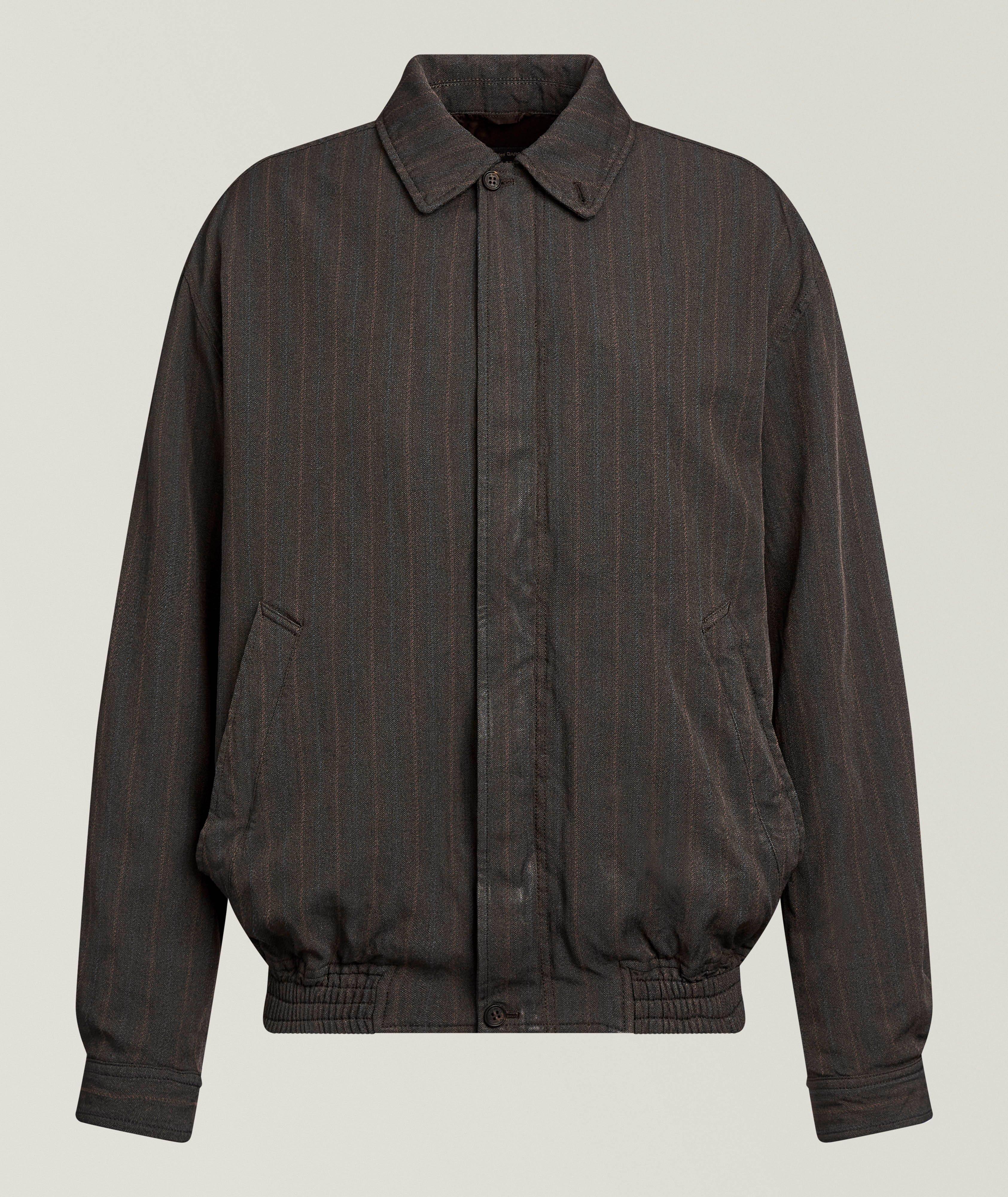 Comme des Garçons Homme Blouson Rayé Chevrons En Brun | Taille Homme Grand