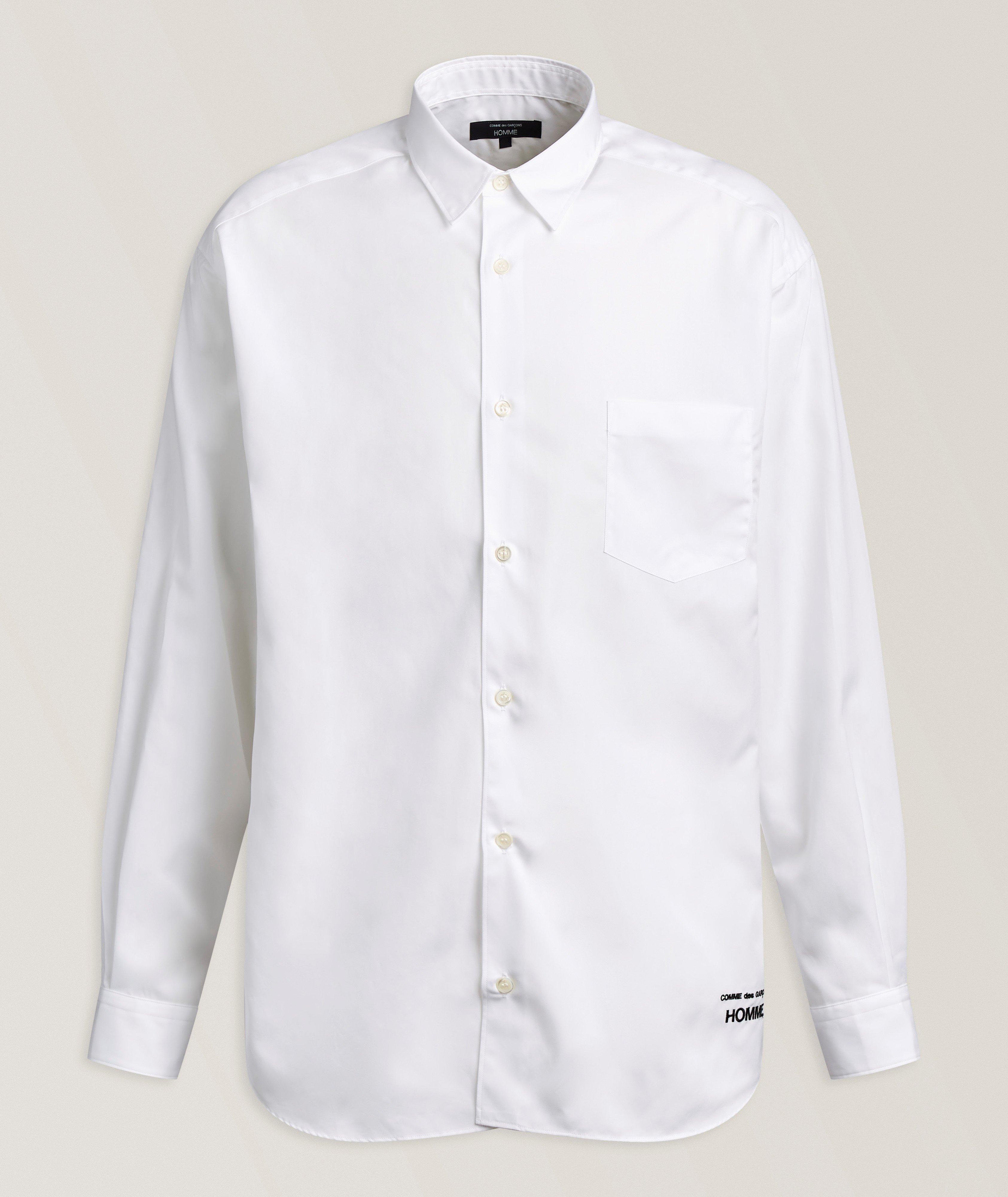 Comme des Garçons Homme Chemise Coton Logo Brodé En Blanc | Taille Homme TP