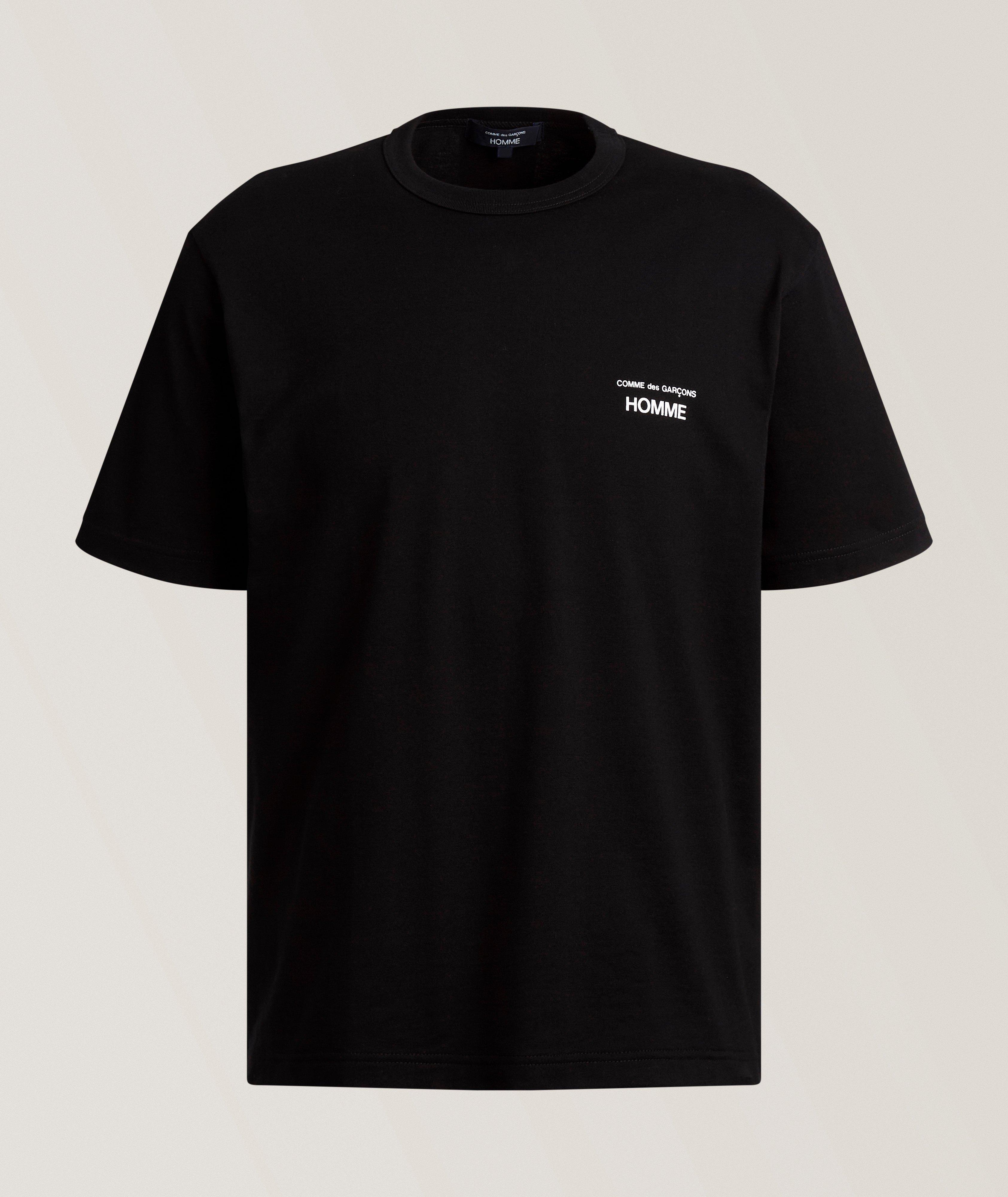 Comme des Garçons Homme T-Shirt Jersey Coton Logo En Noir | Taille Homme TG