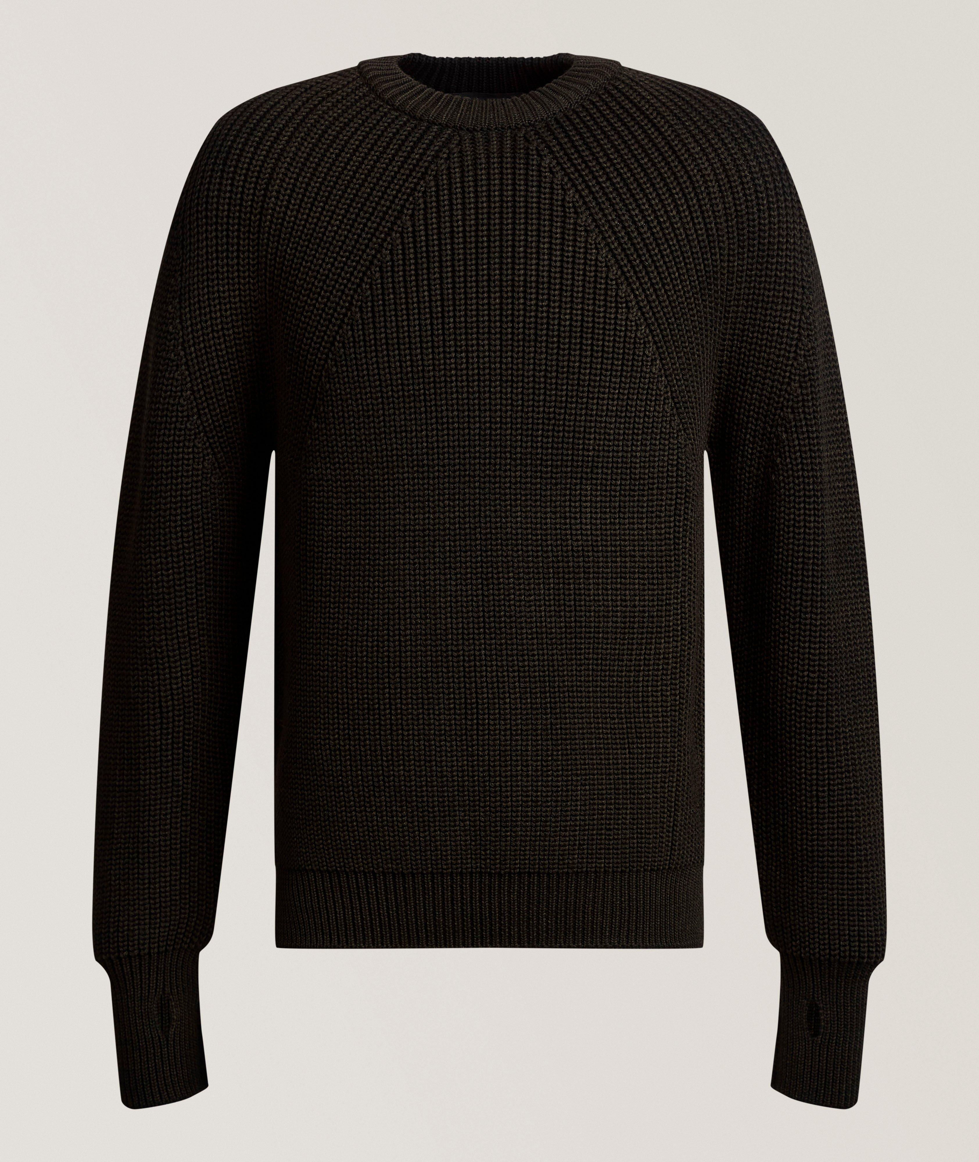 Comme des Garçons Homme Pull Encolure Ronde Laine Côtelé X Batoner En Vert | Taille Homme TG