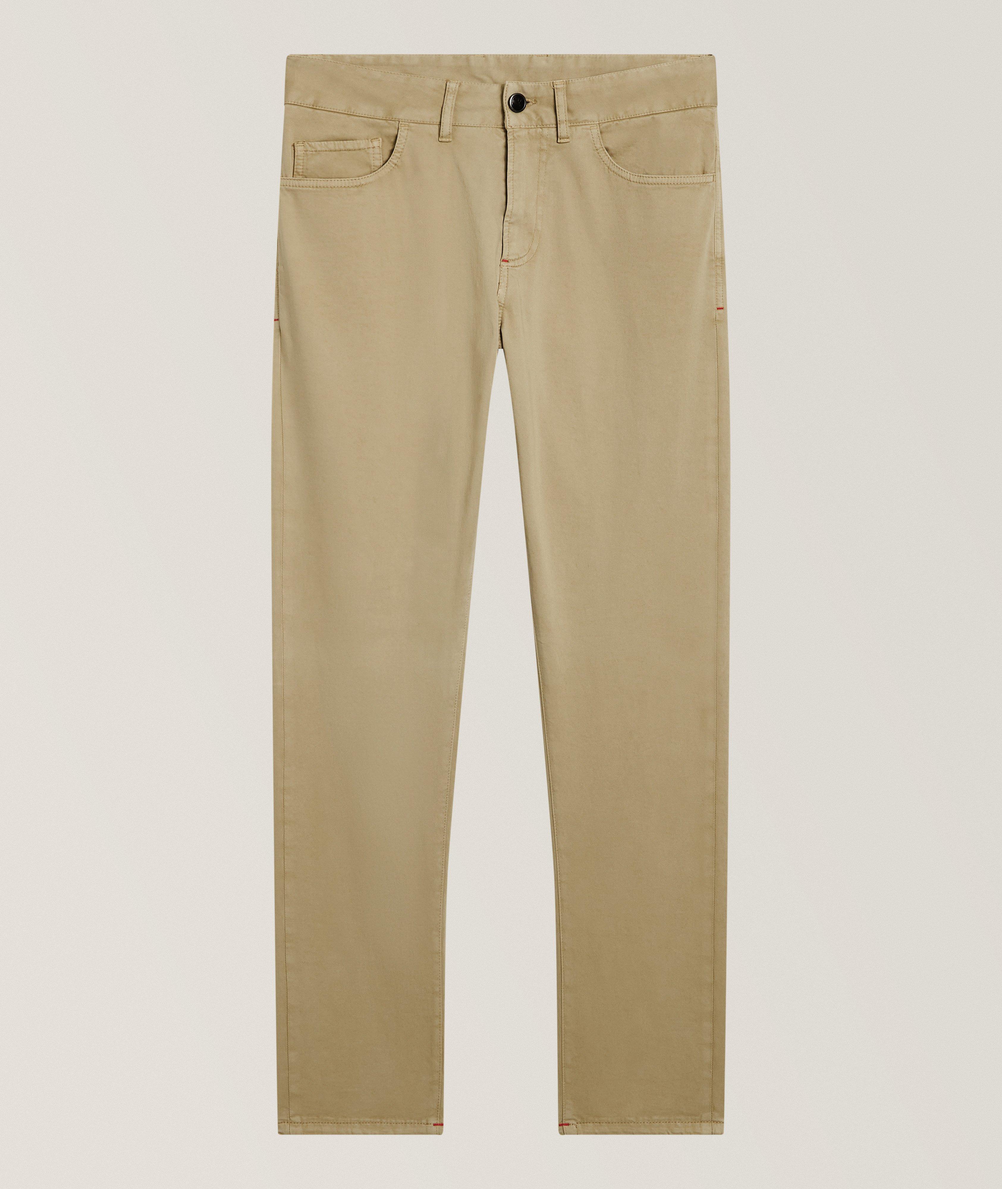 Isaia Stretch Cotton-Cashmere Five-Pocket Pants