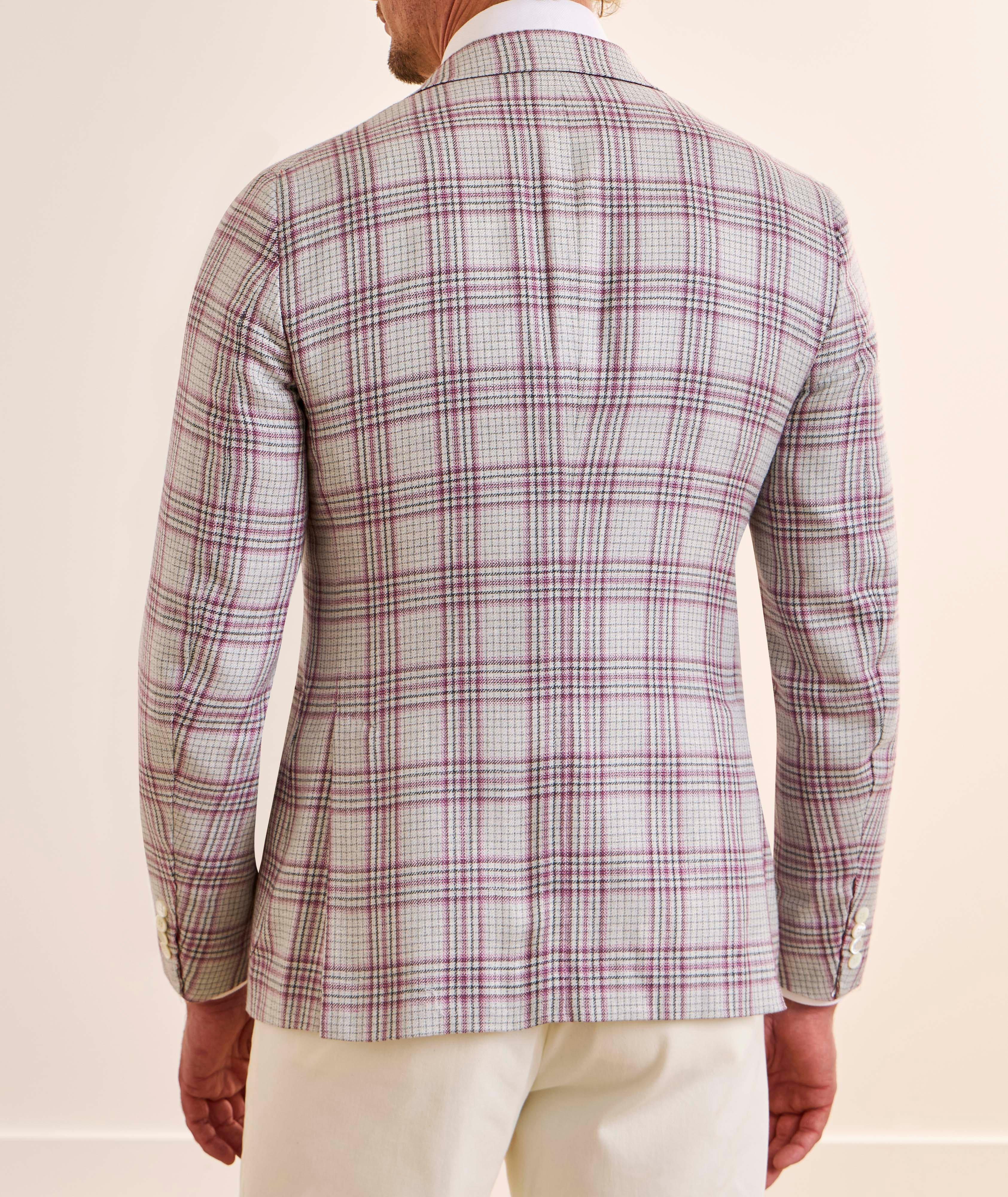 Windowpane Wool-Silk-Linen Sport Jacket image 2