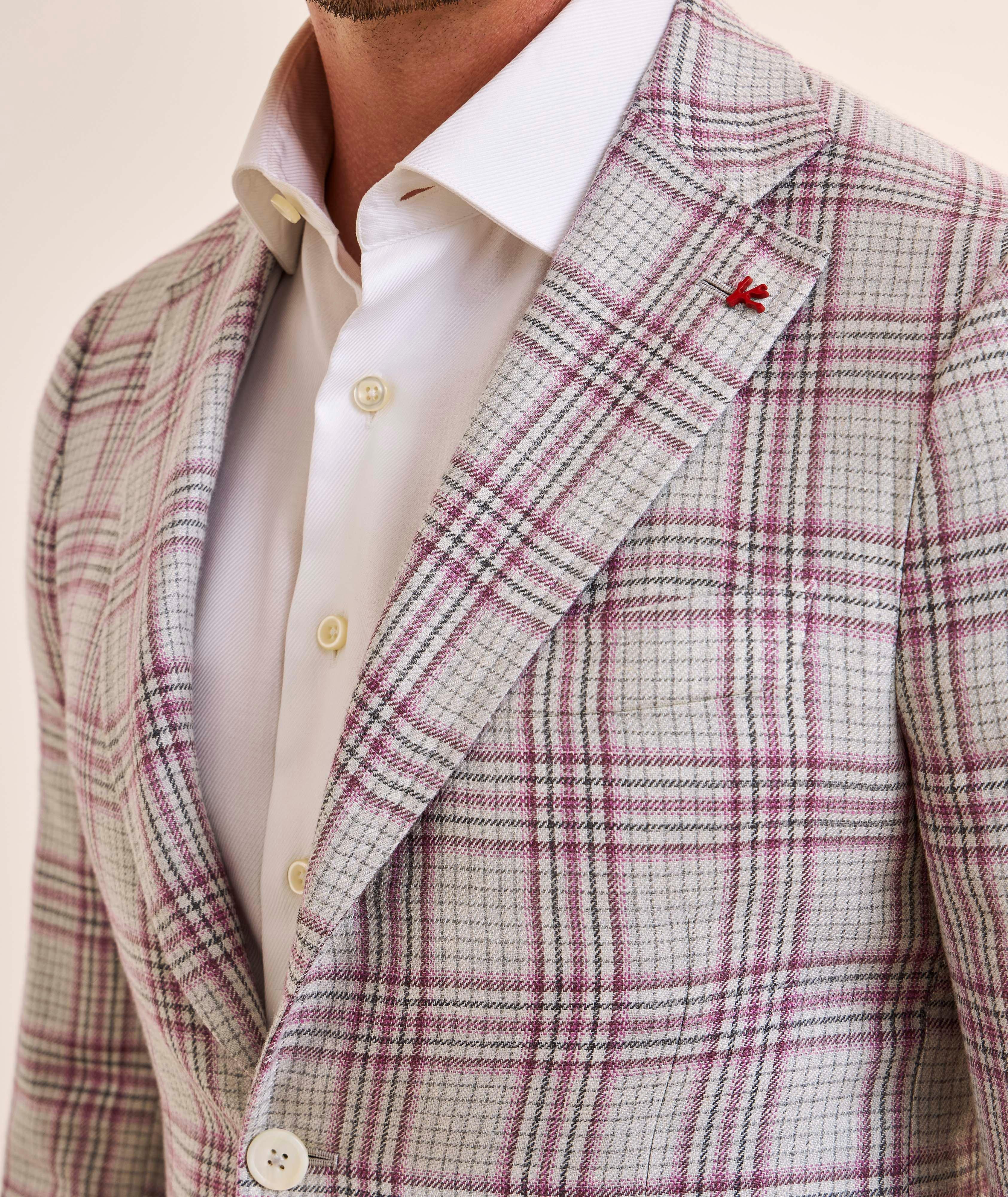 Windowpane Wool-Silk-Linen Sport Jacket image 3