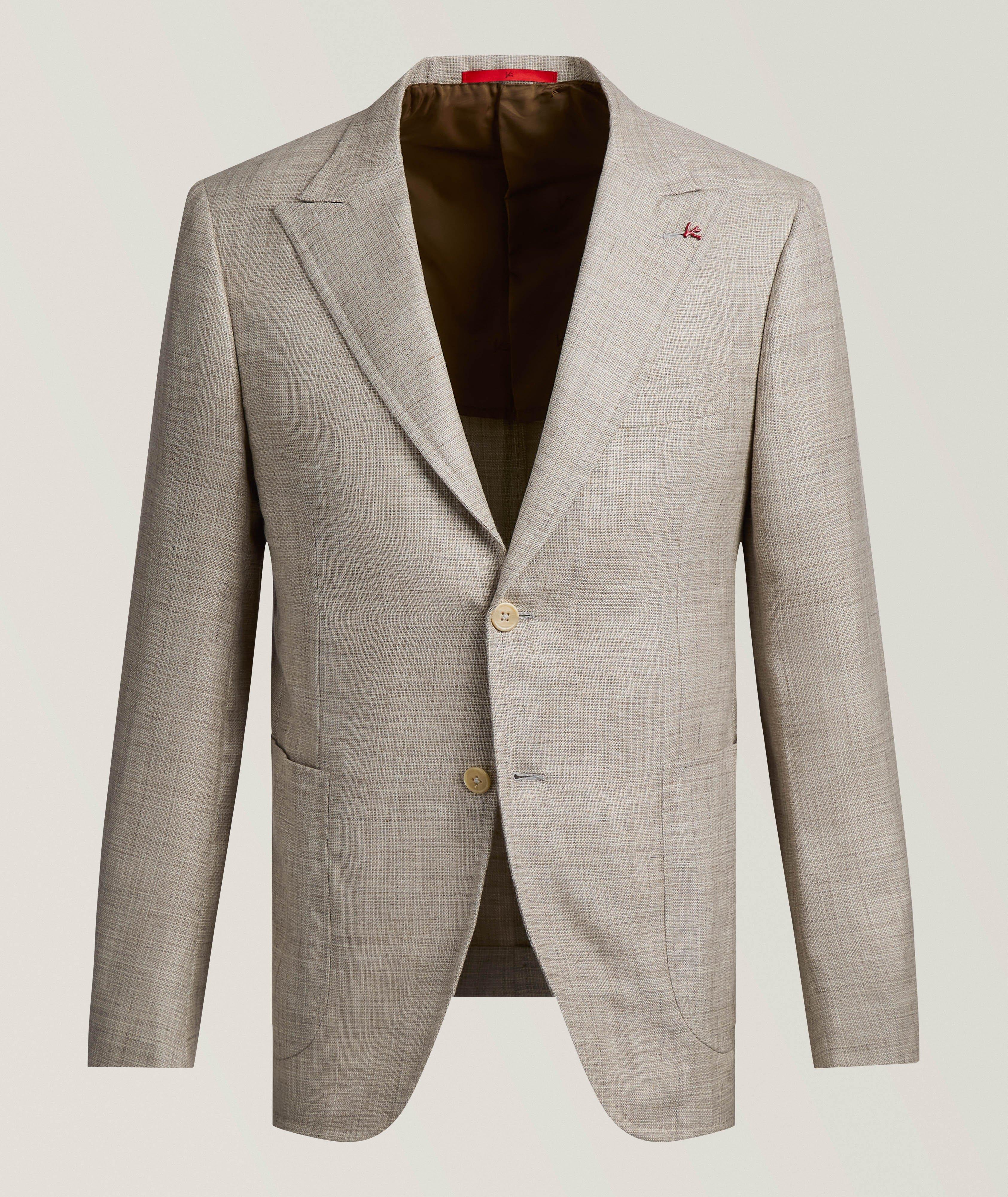 Isaia Veston sport lin-soie-laine texturé