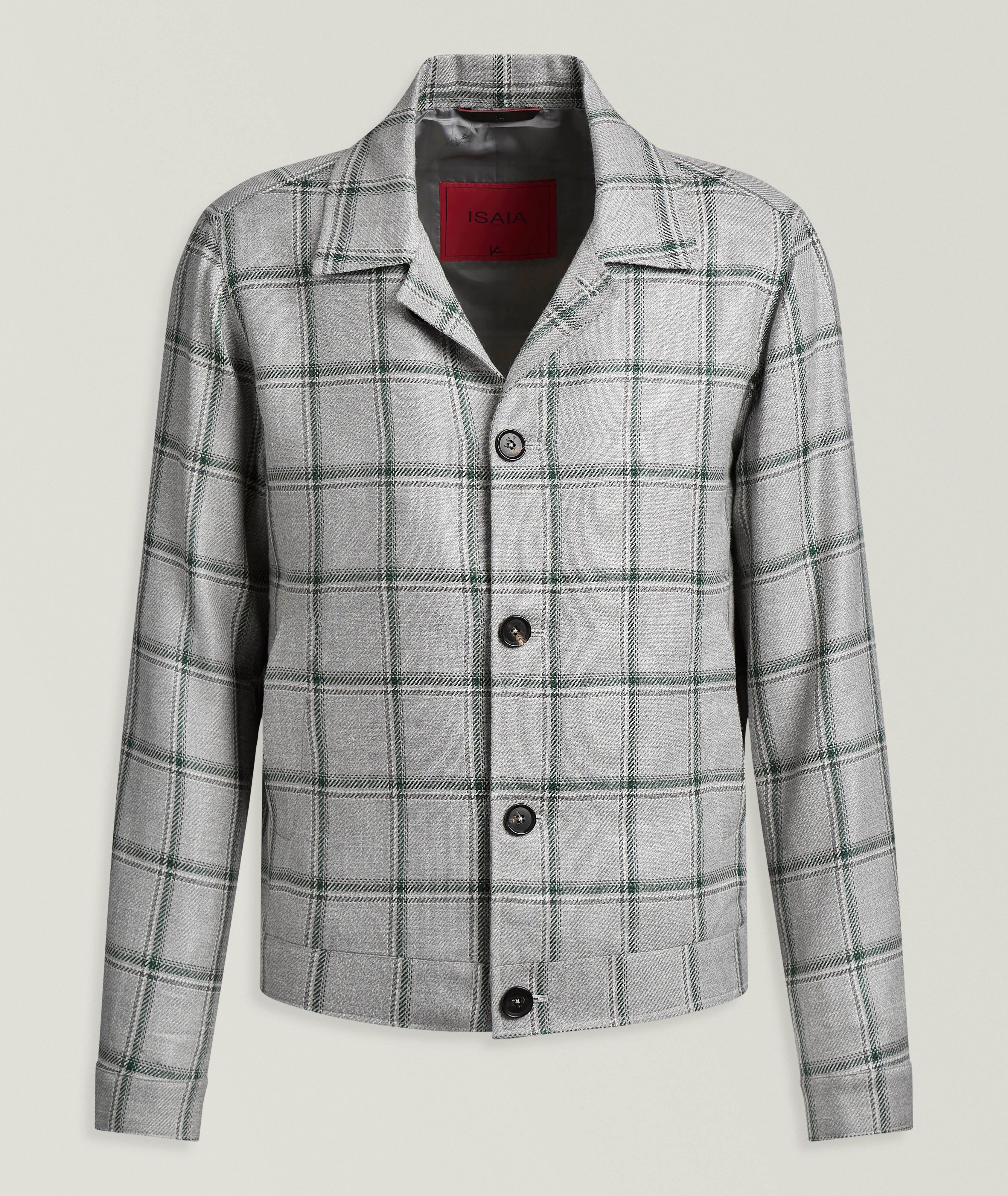 Isaia Surchemise laine-mélange quadrillée