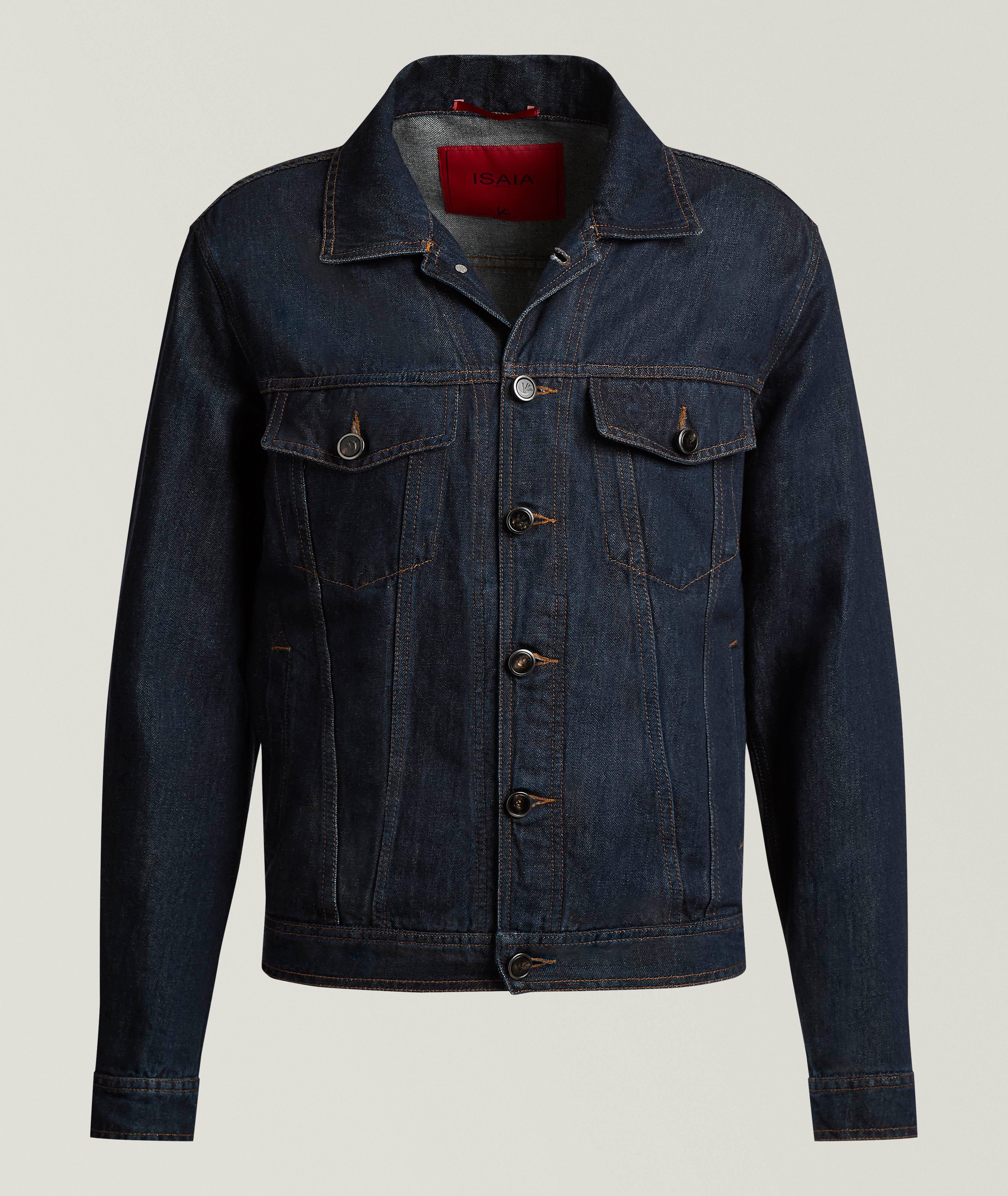 Isaia Linen-Cotton Denim Jacket
