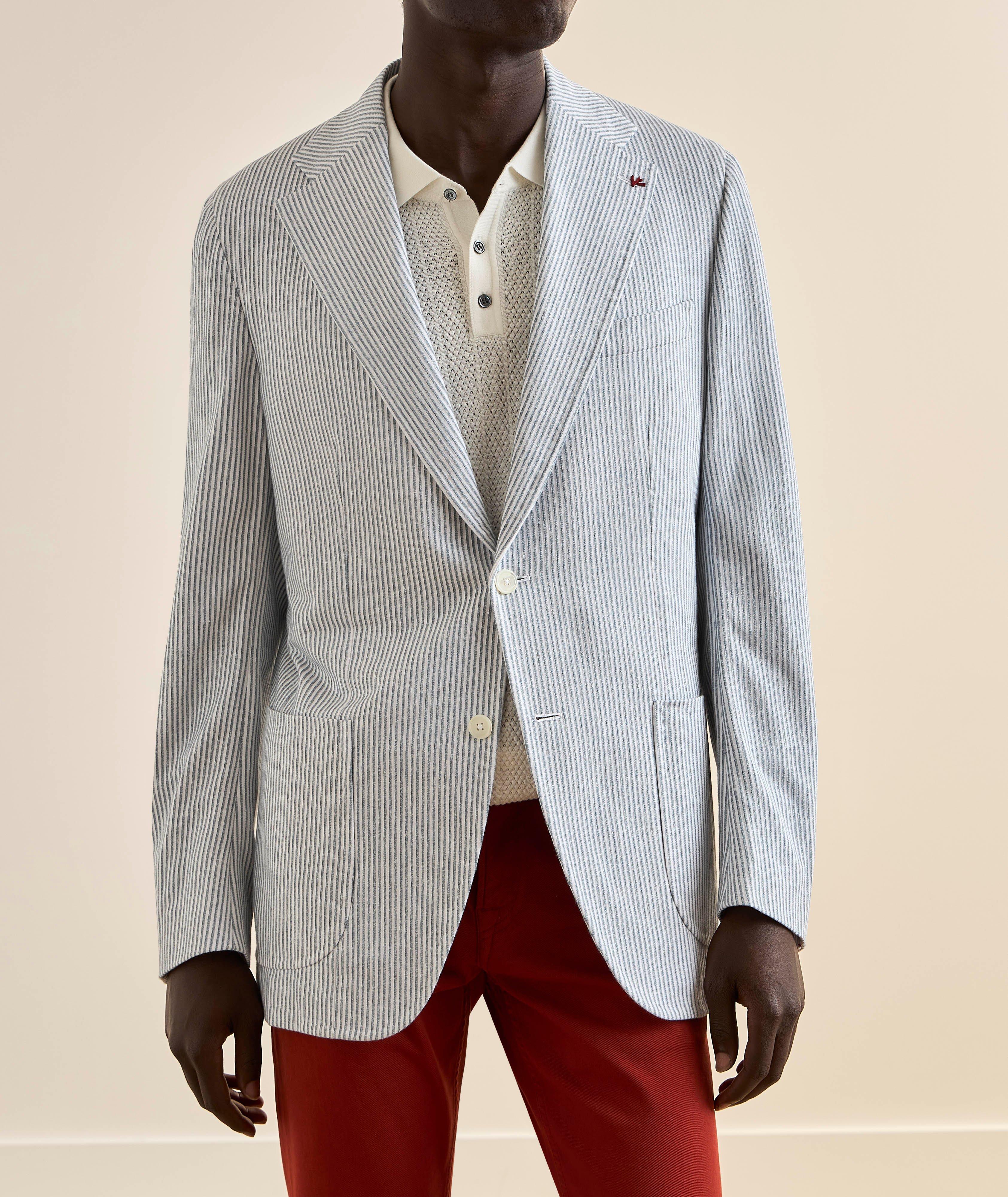 Veston sport lin-coton rayé image 1