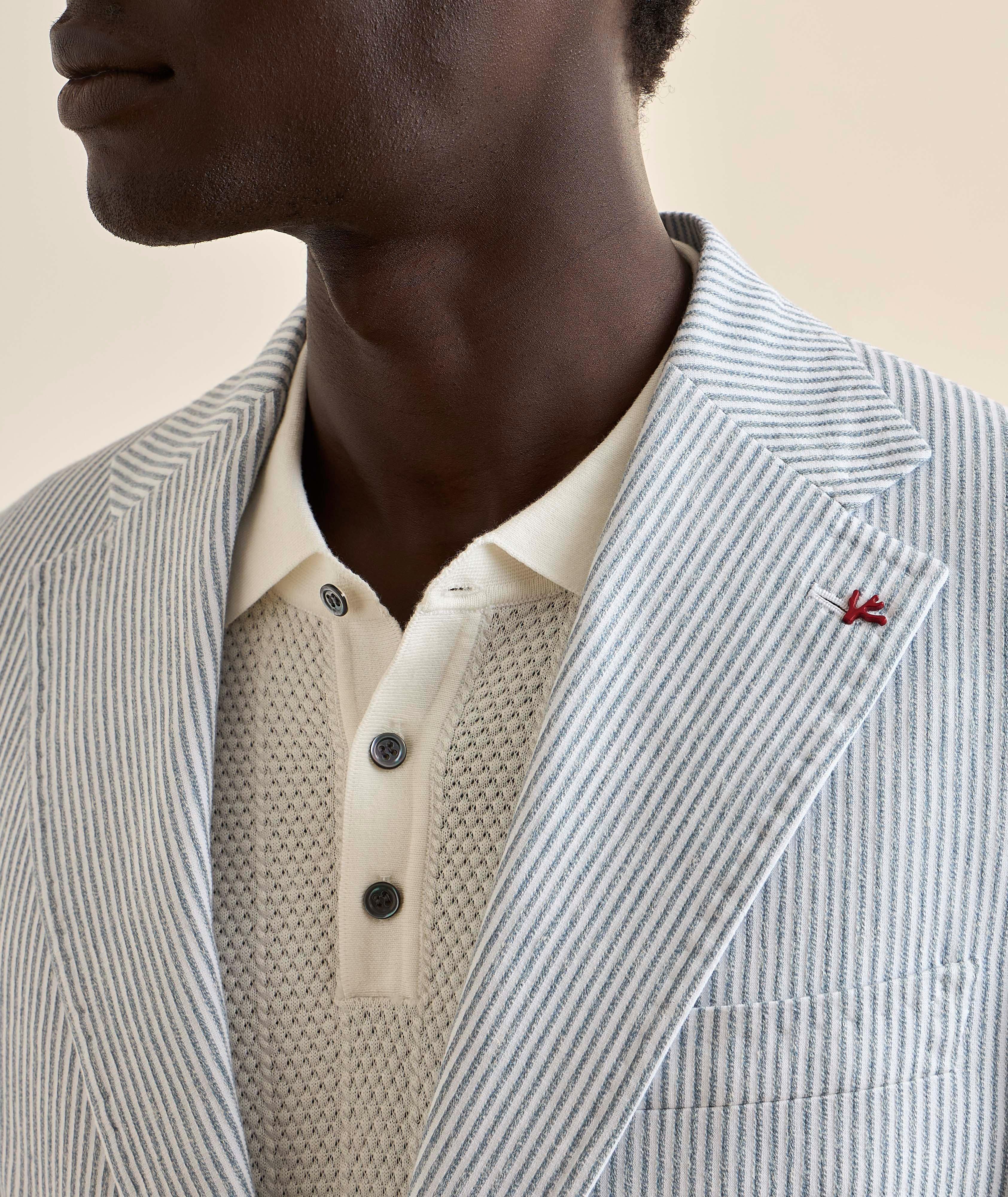 Veston sport lin-coton rayé image 3