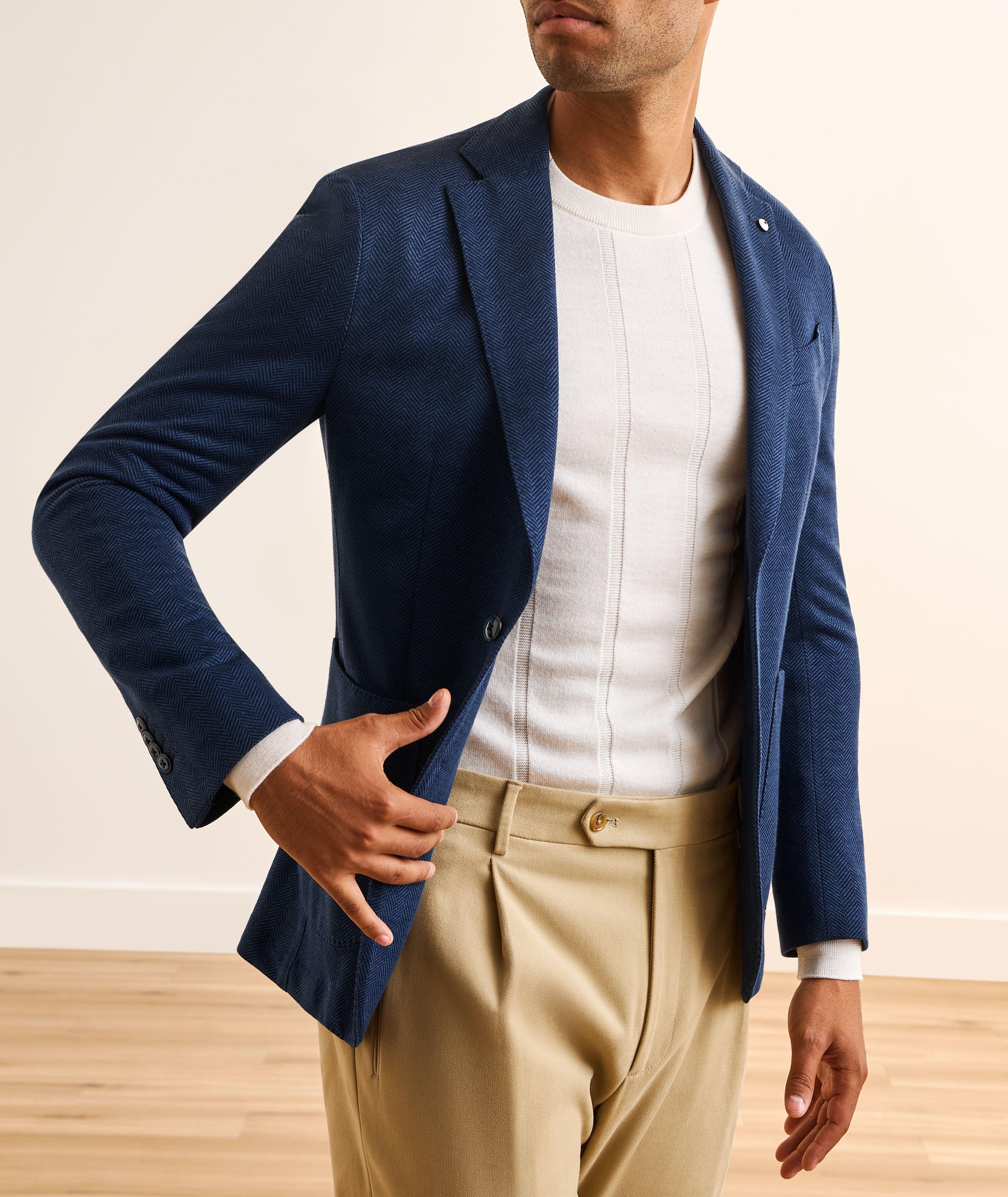 Veston sport coton-lin chevrons image 1
