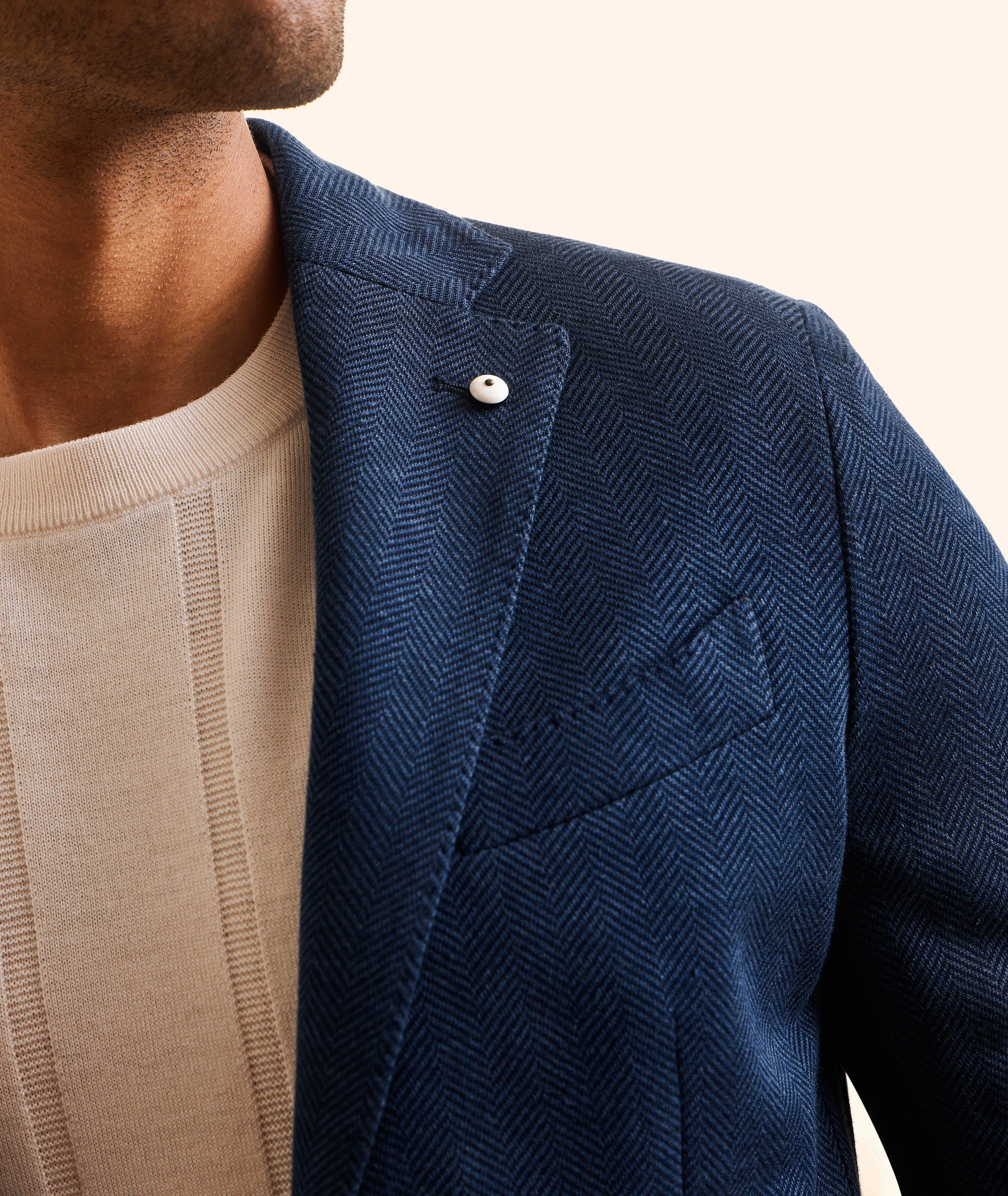 Veston sport coton-lin chevrons image 3