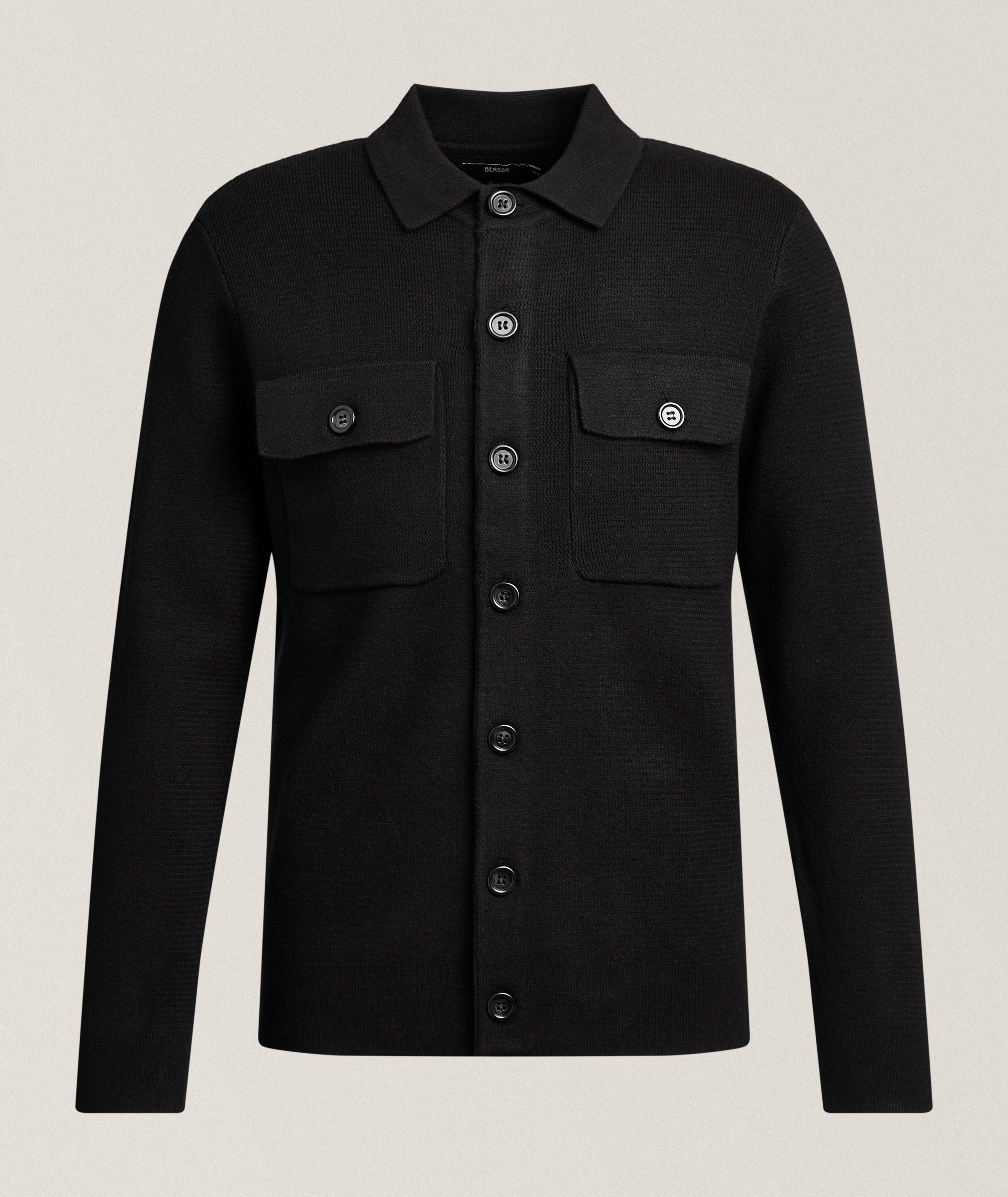 Benson Knit Full-Button Overshirt 