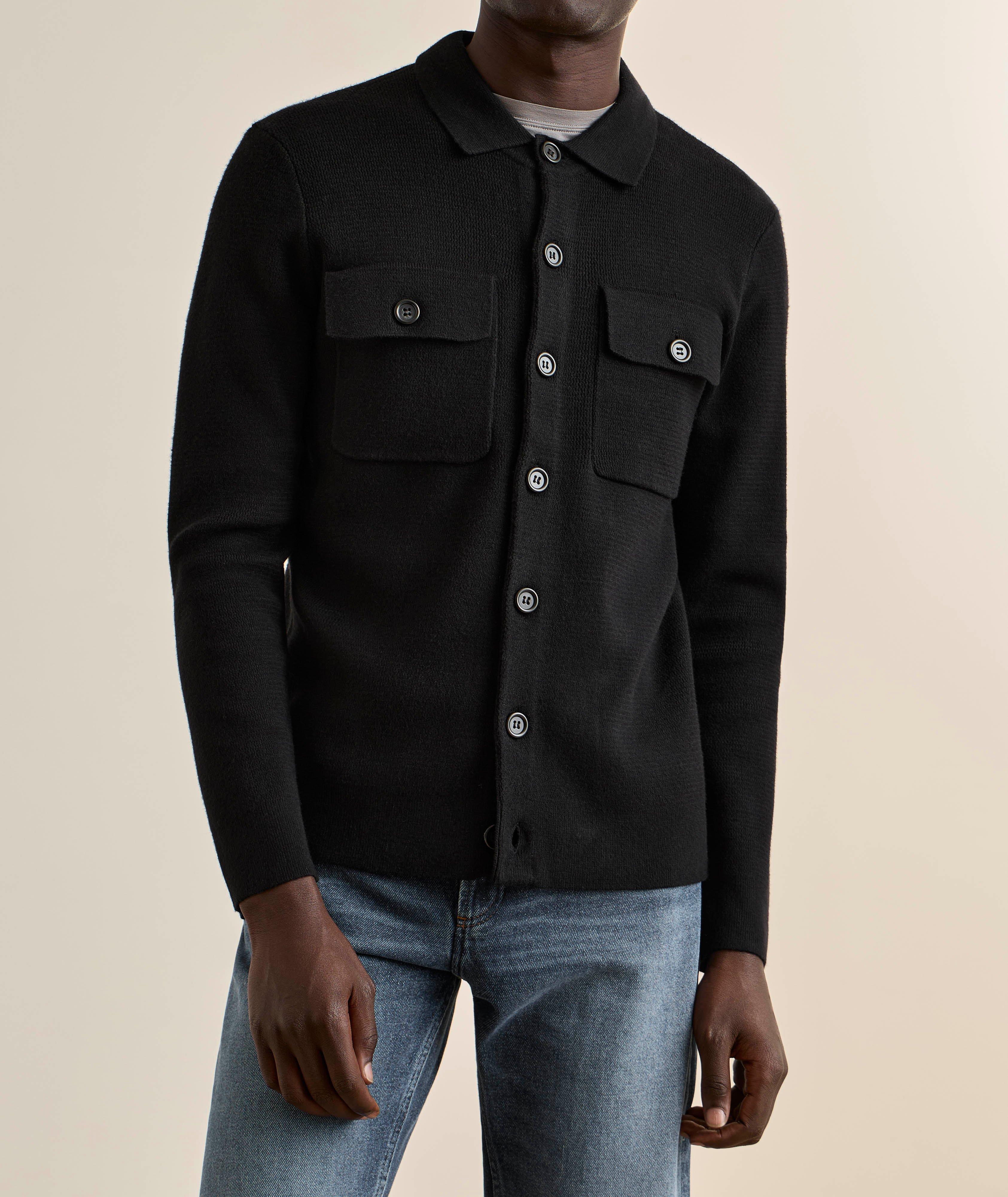 Knit Full-Button Overshirt  image 1