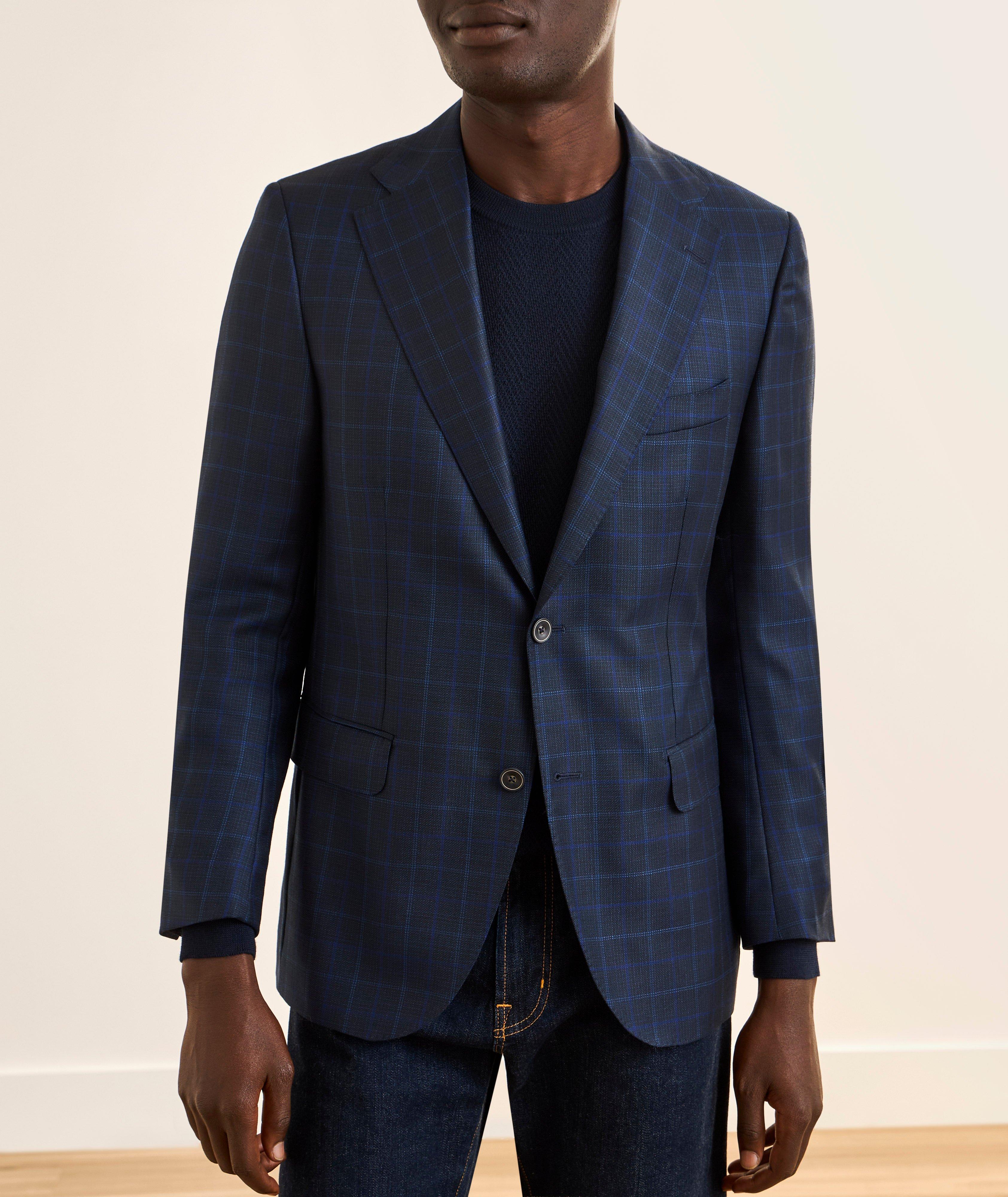 Veston sport laine vierge carreaux fenêtre Bowie image 1
