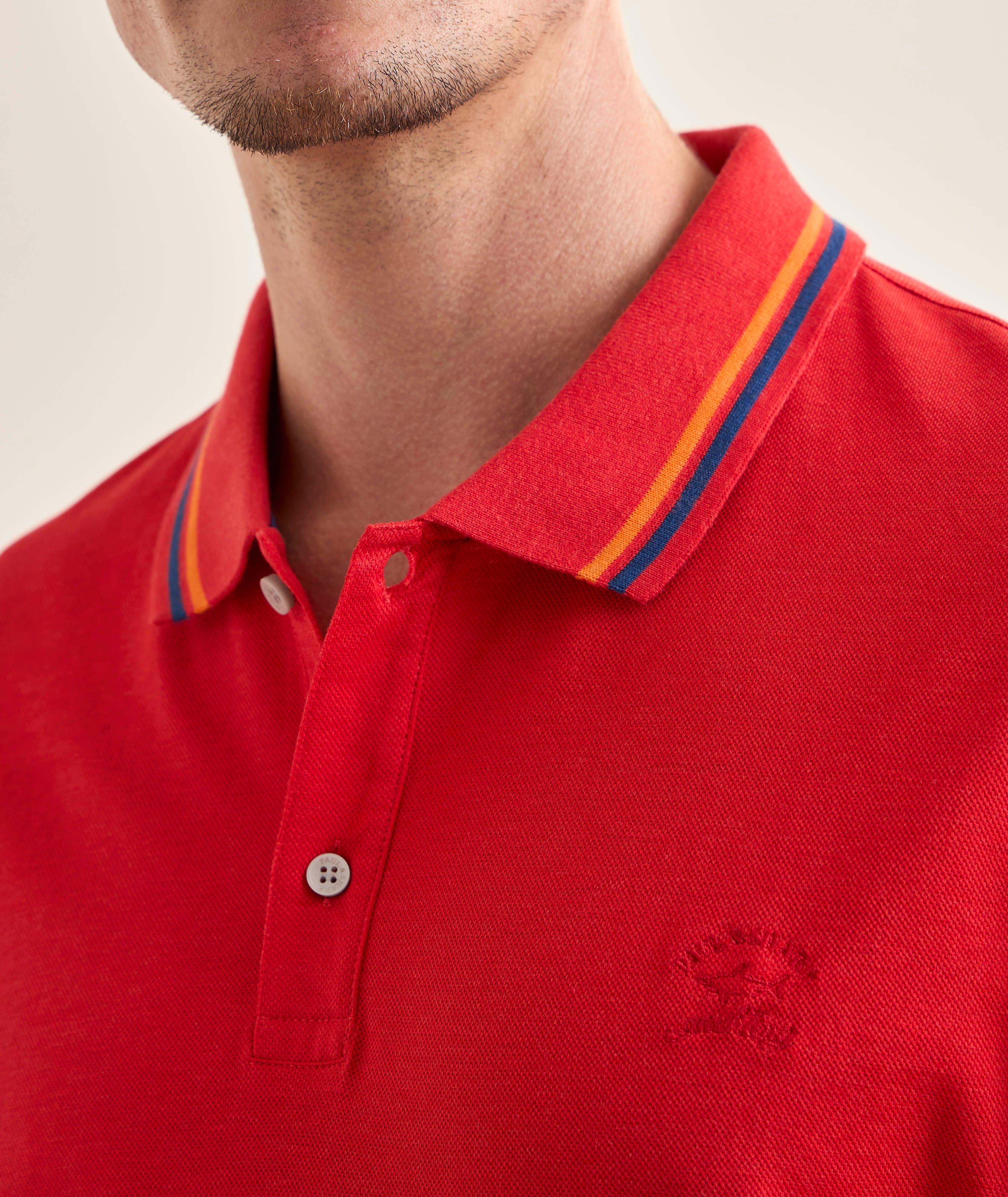 Polo piqué coton bordures-rayées image 3