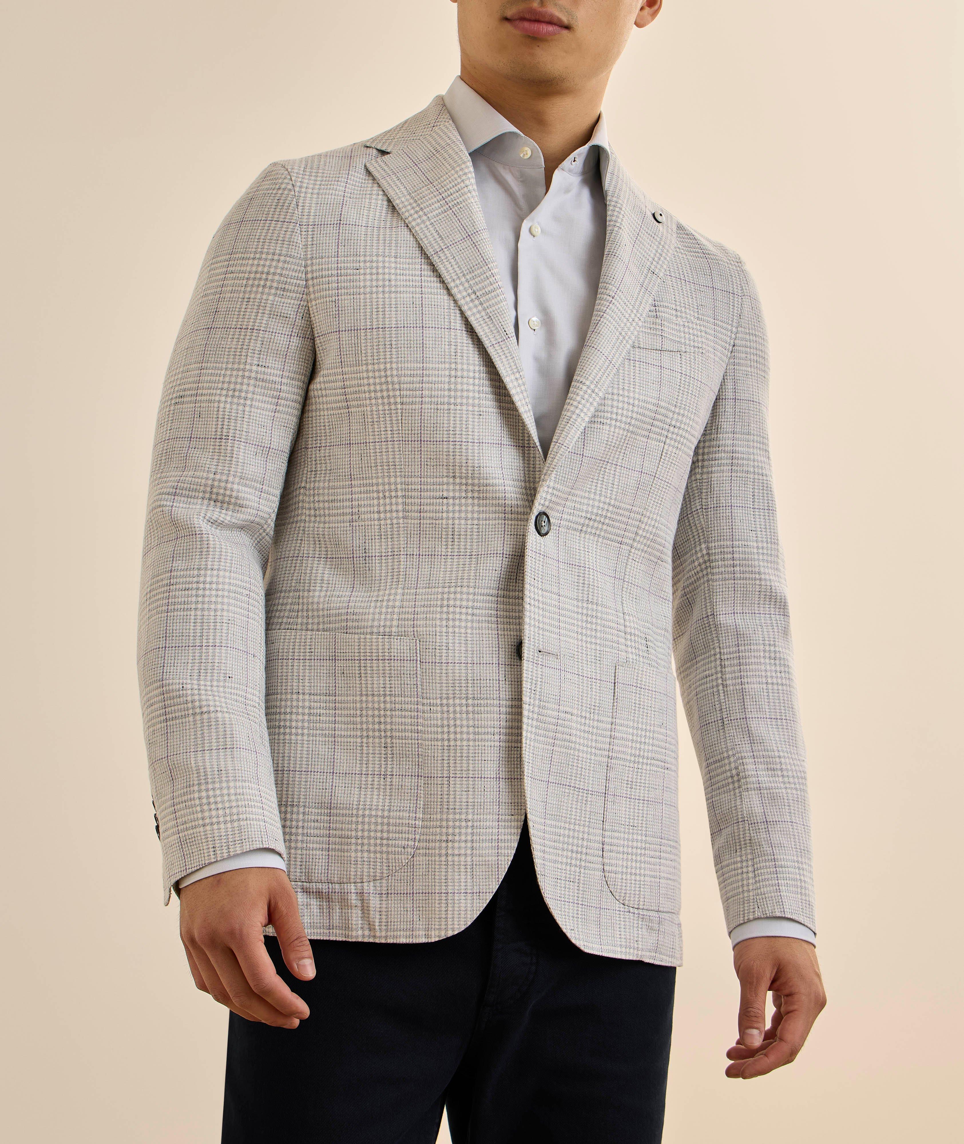 Veston sport coton-lin quadrillé image 1