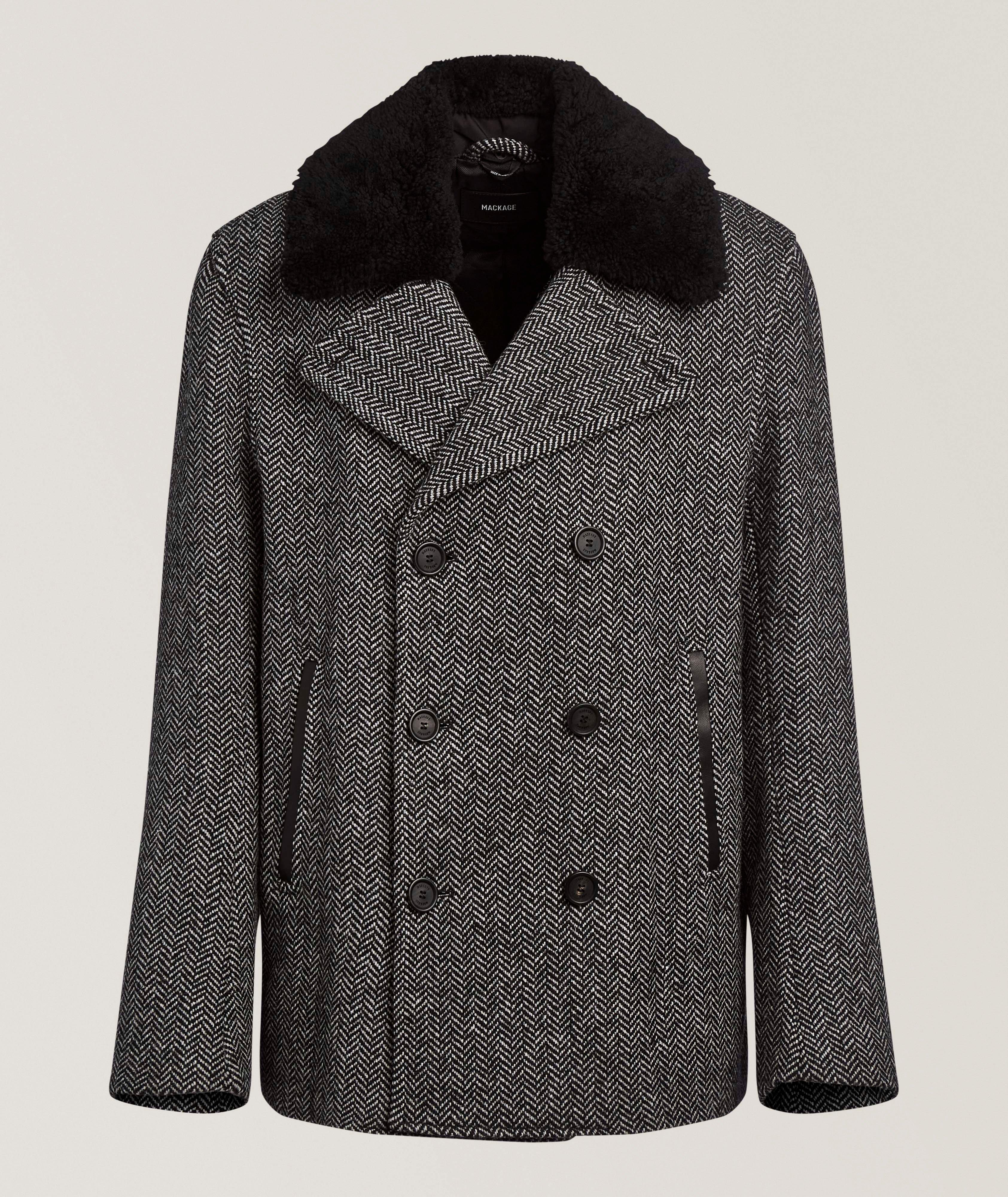 Mackage Caban laine-mélange peau lainée chevrons