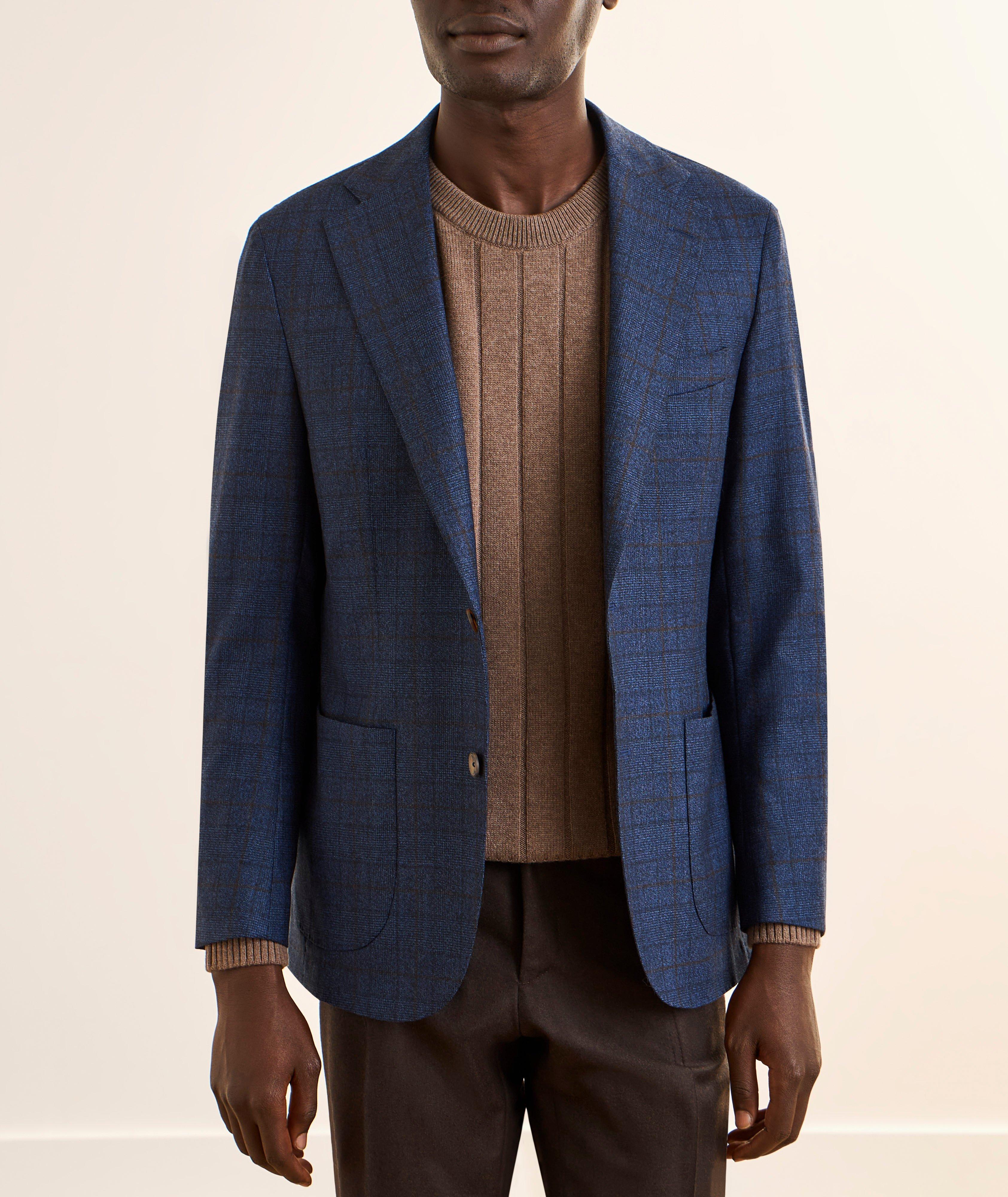 Veston sport lin-soie-laine quadrillé Andrew image 1