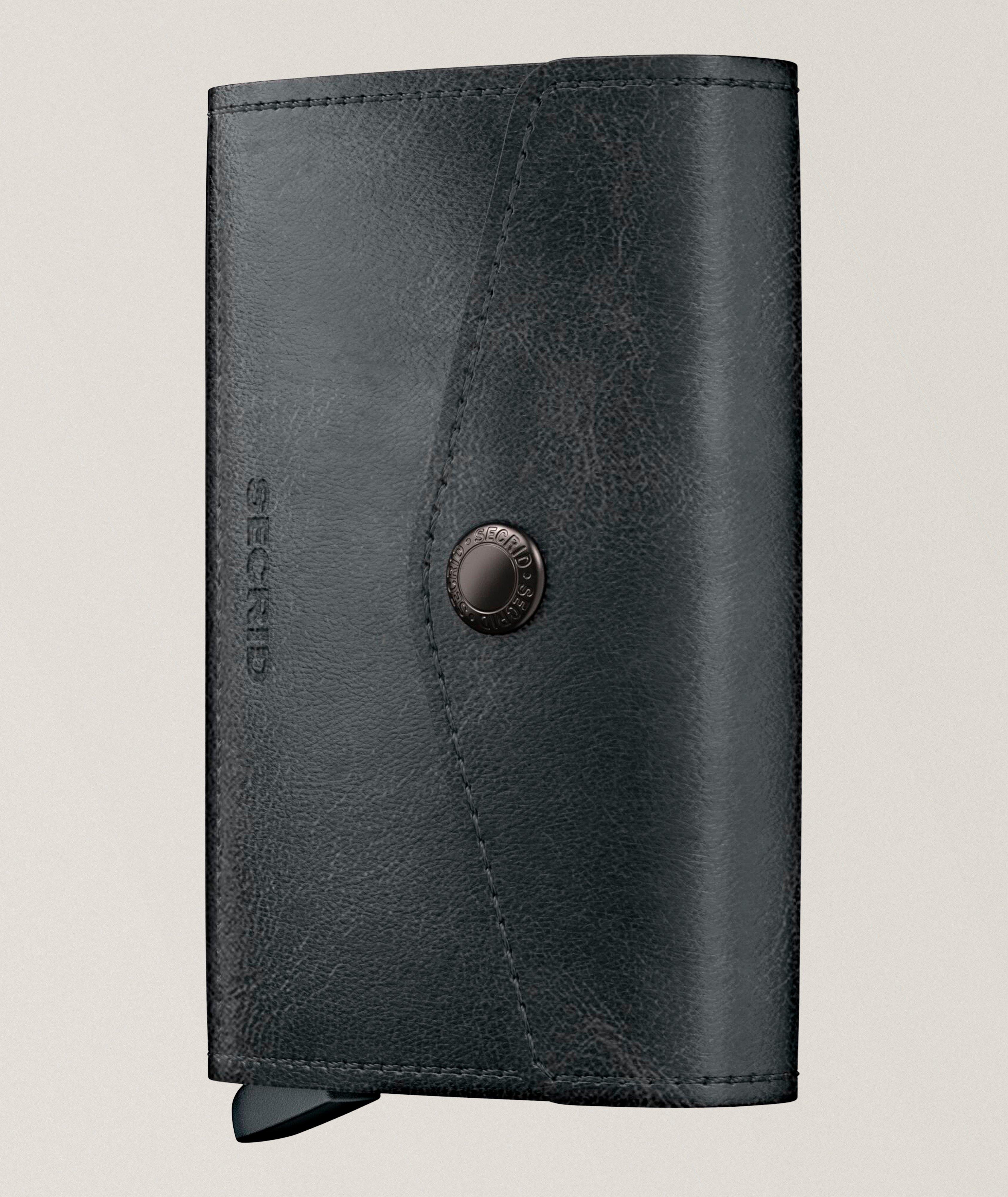 Secrid Portefeuille Enveloppe En Cuir Rétro En Noir