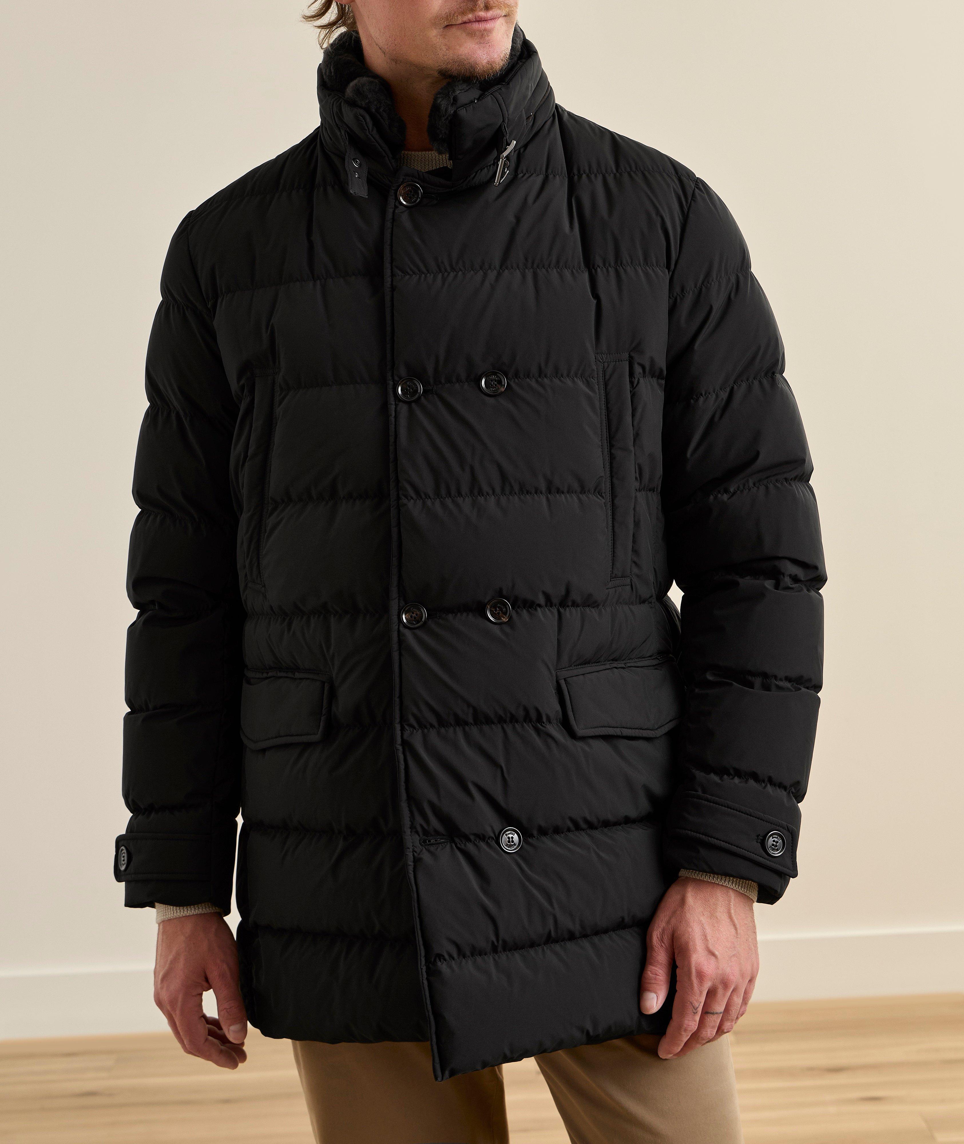 Parka matelassée bordure-fourrure double-boutonnage image 1