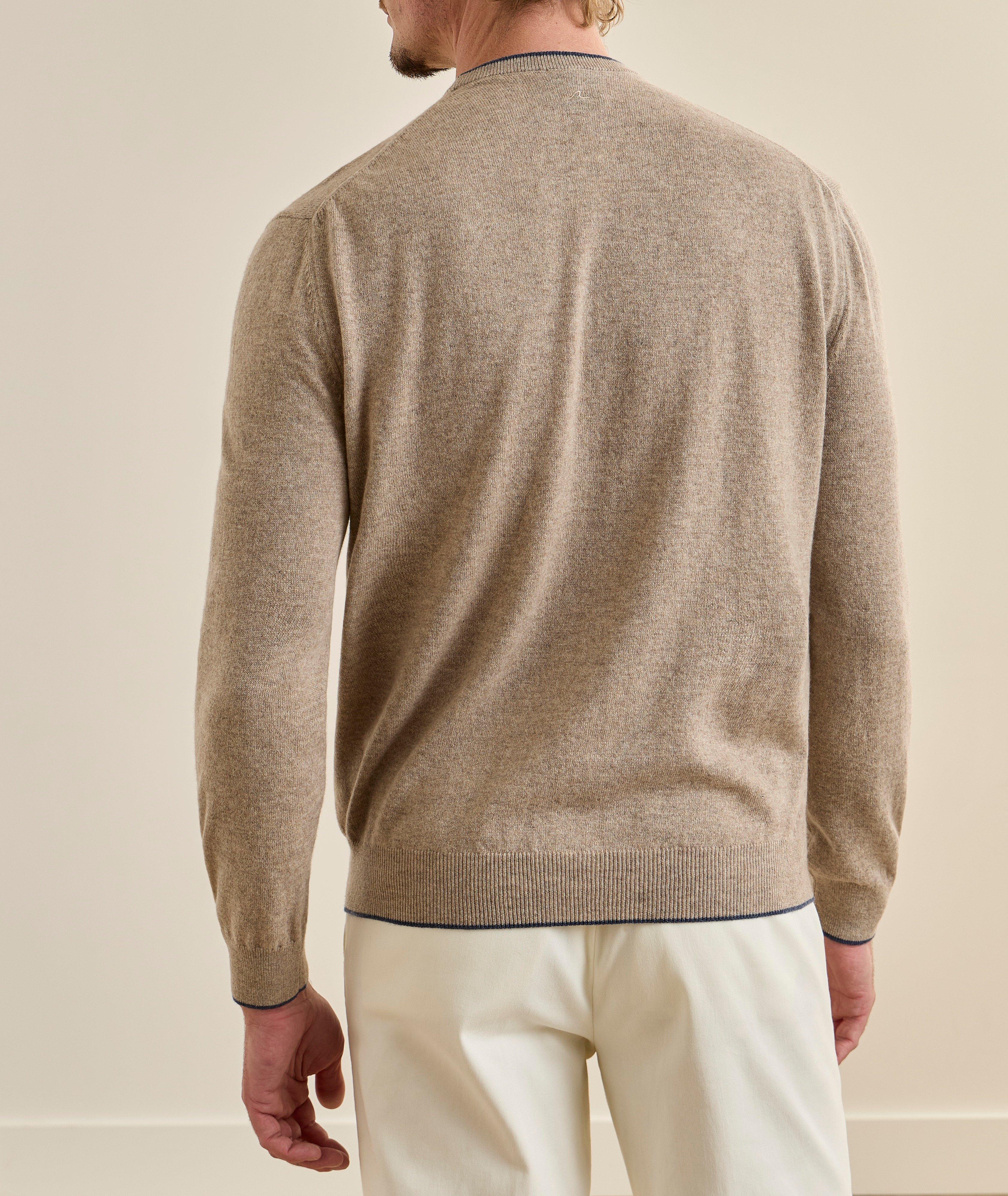Tipped Cashmere Crewneck Sweater image 2