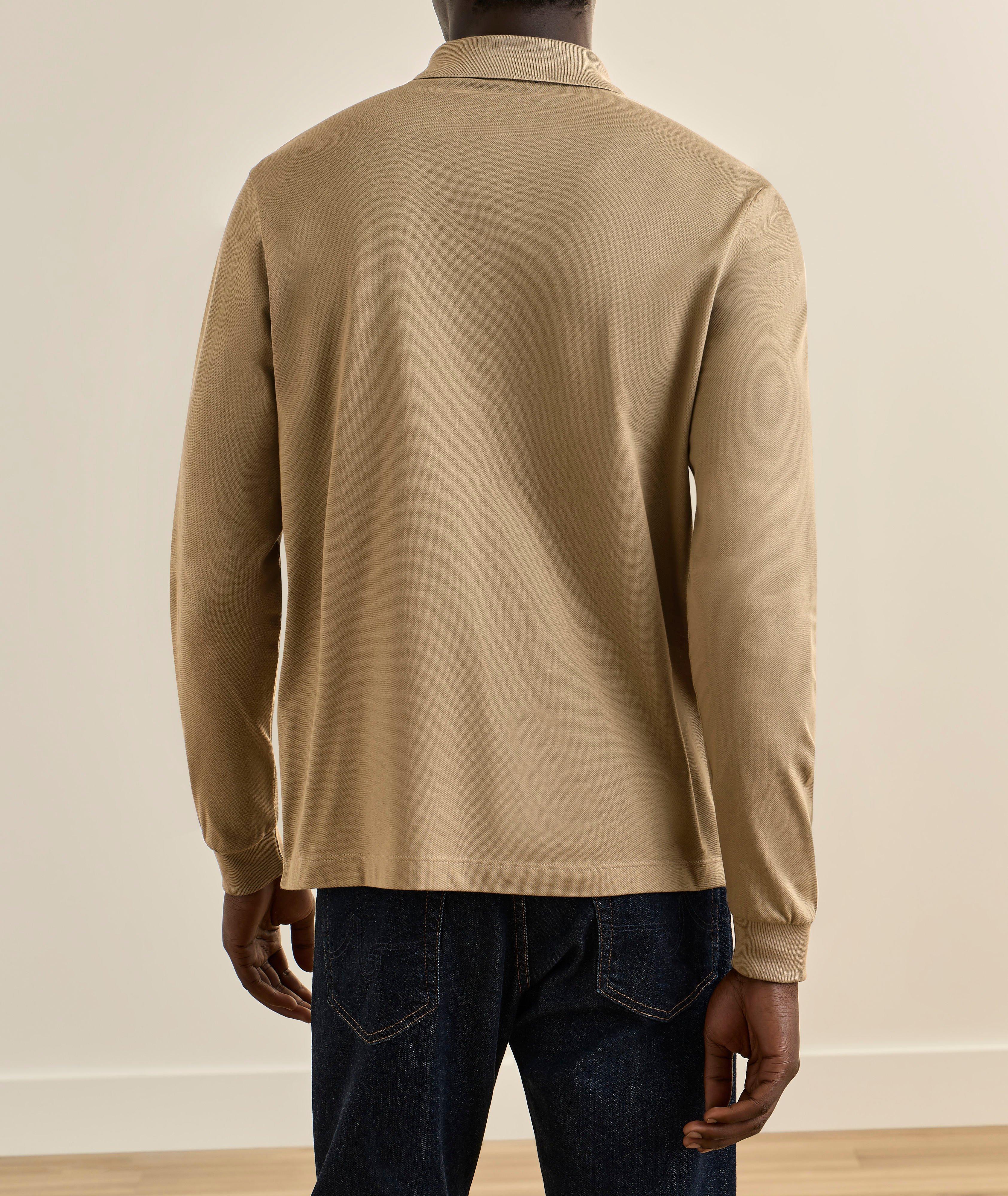Cotton Piqué Long-Sleeve Polo image 2