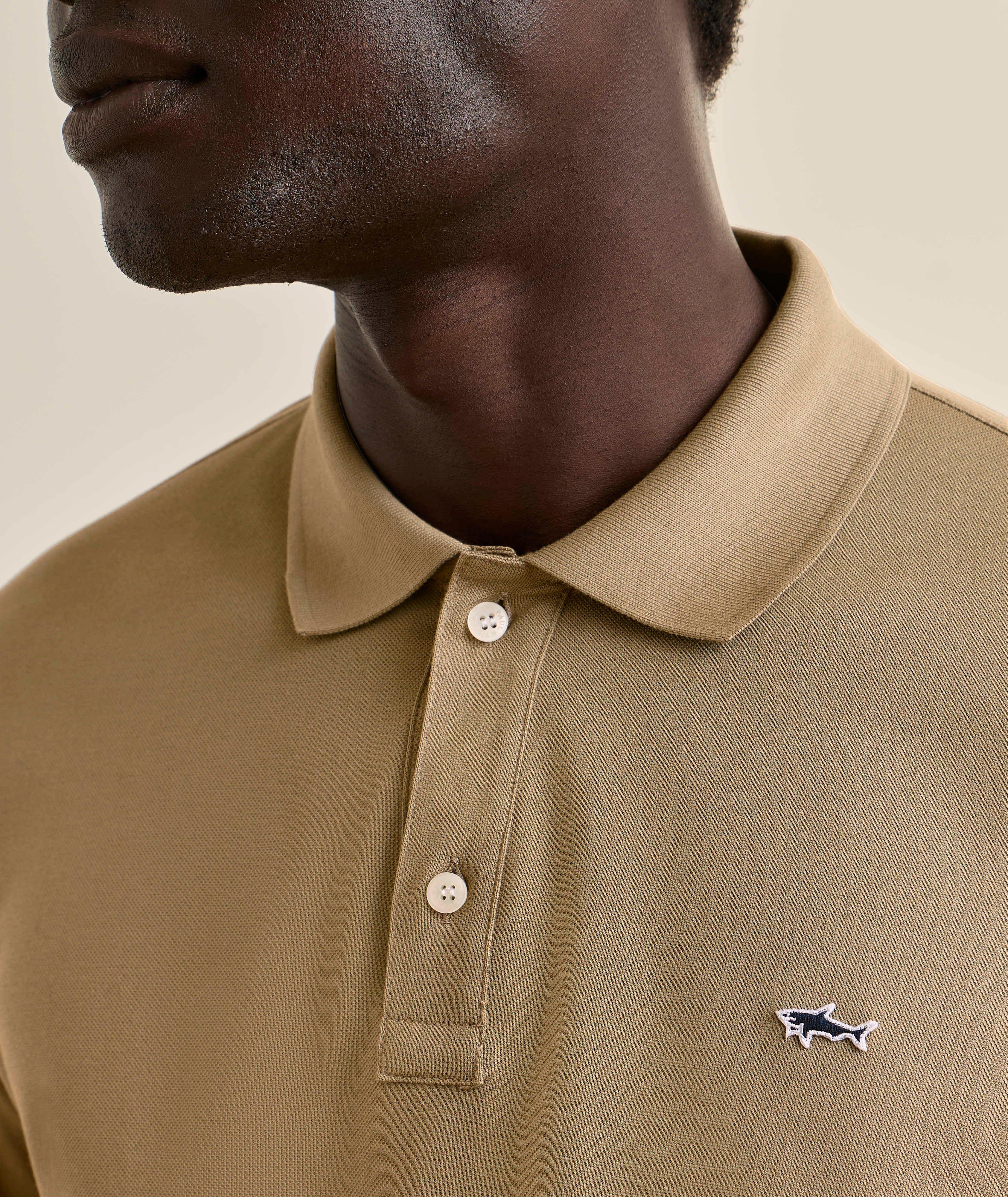 Cotton Piqué Long-Sleeve Polo image 3