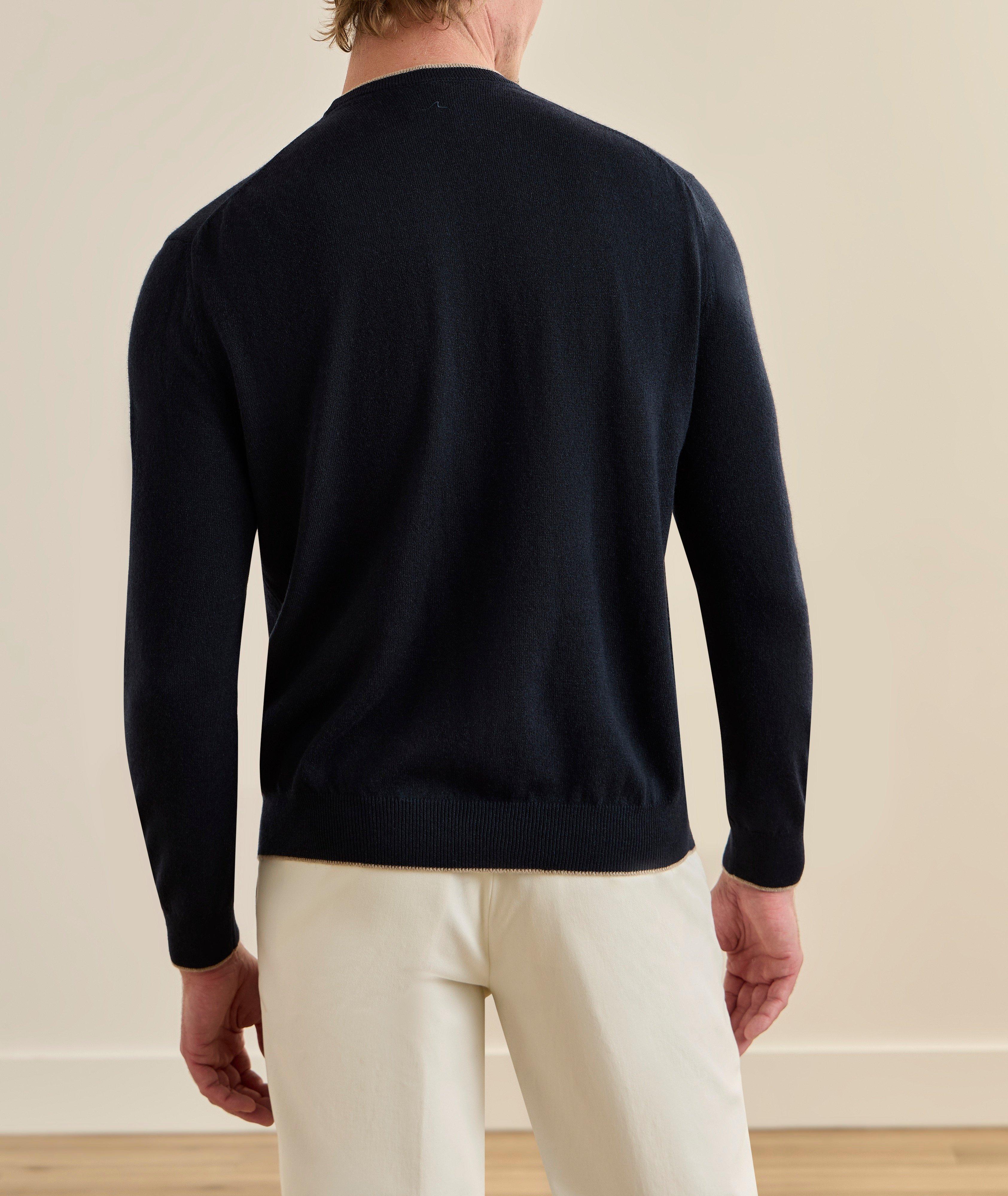 Tipped Cashmere Crewneck Sweater image 2