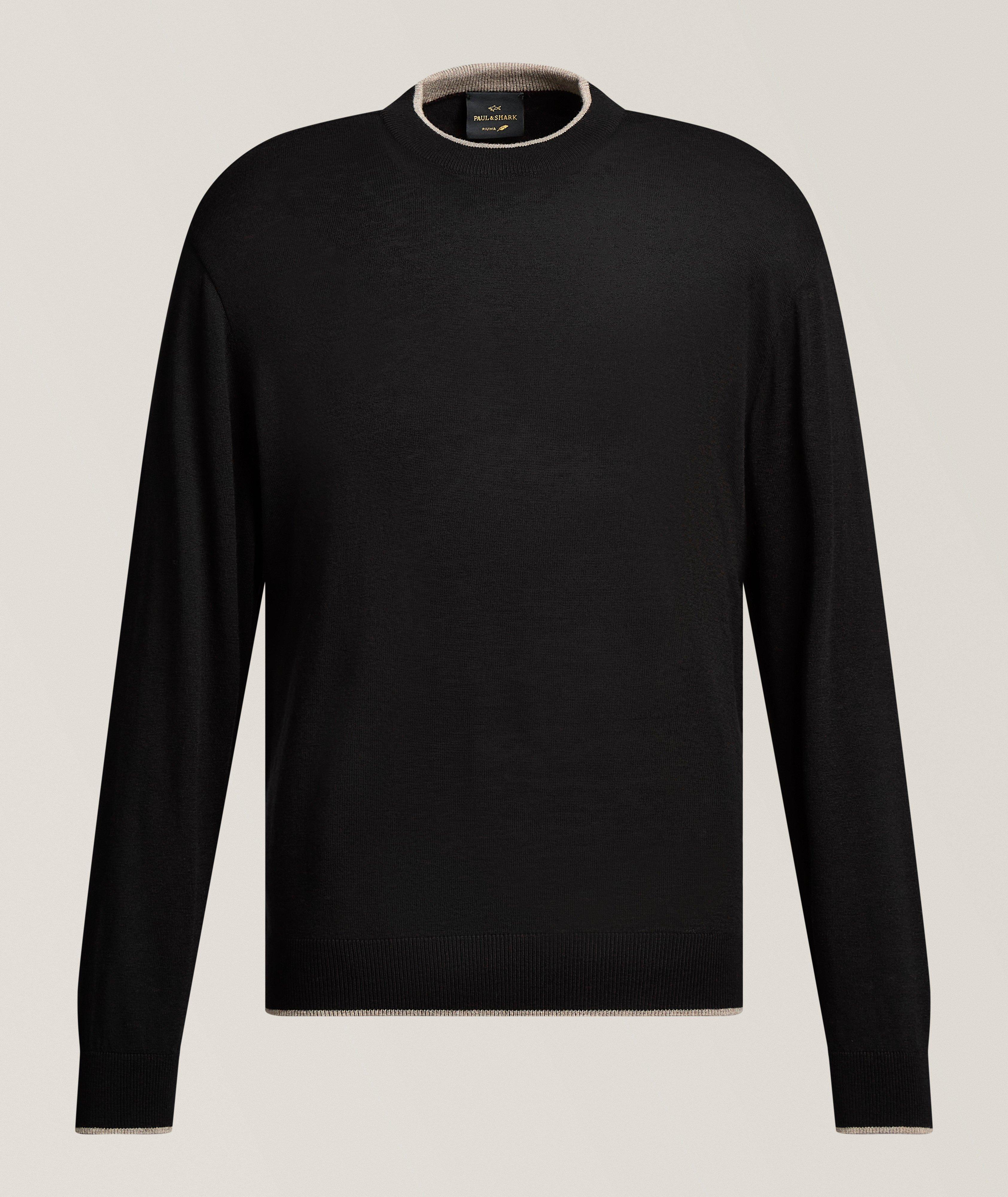 Paul & Shark Tipped Virgin Wool Crewneck Sweater