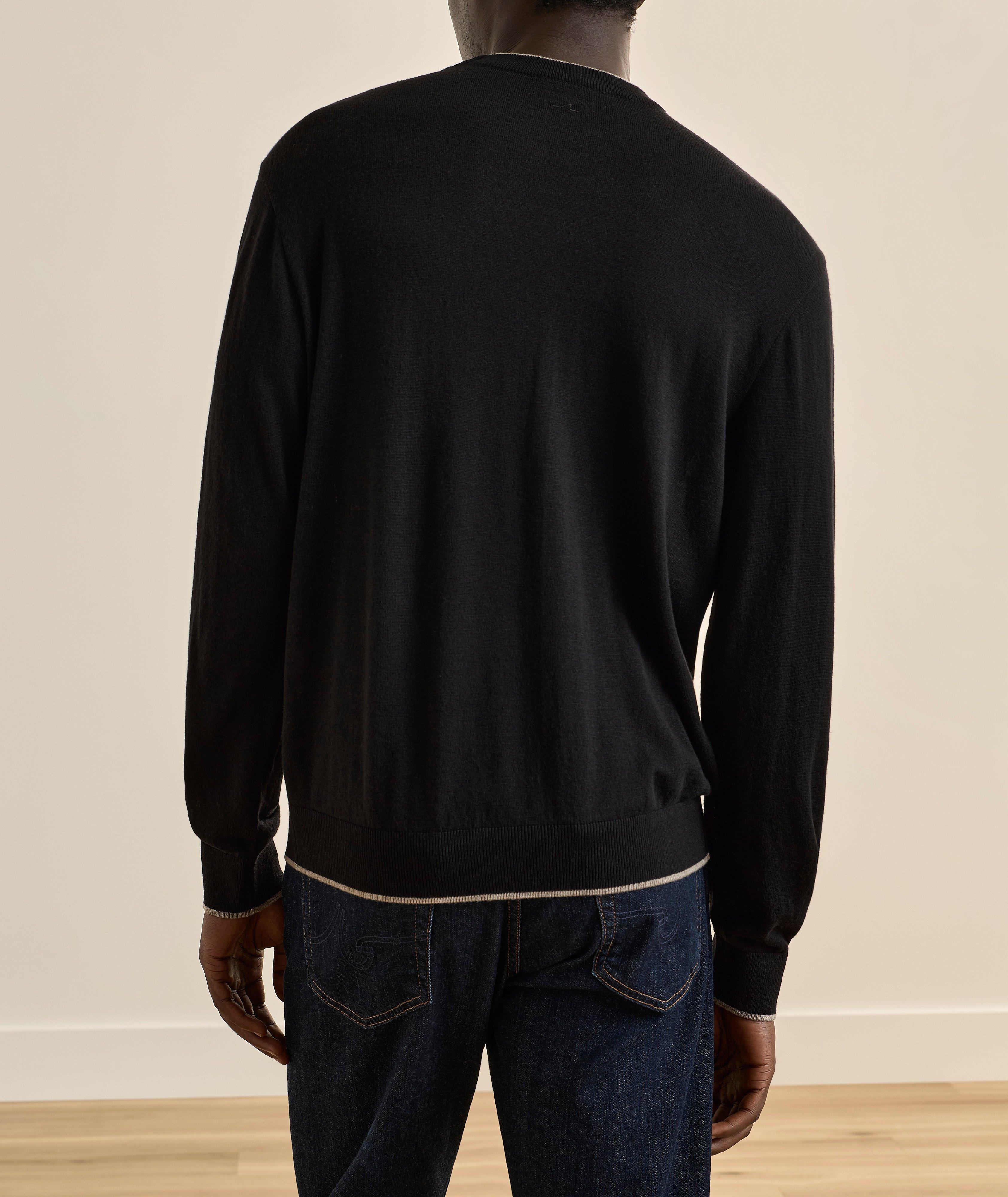 Tipped Virgin Wool Crewneck Sweater image 2