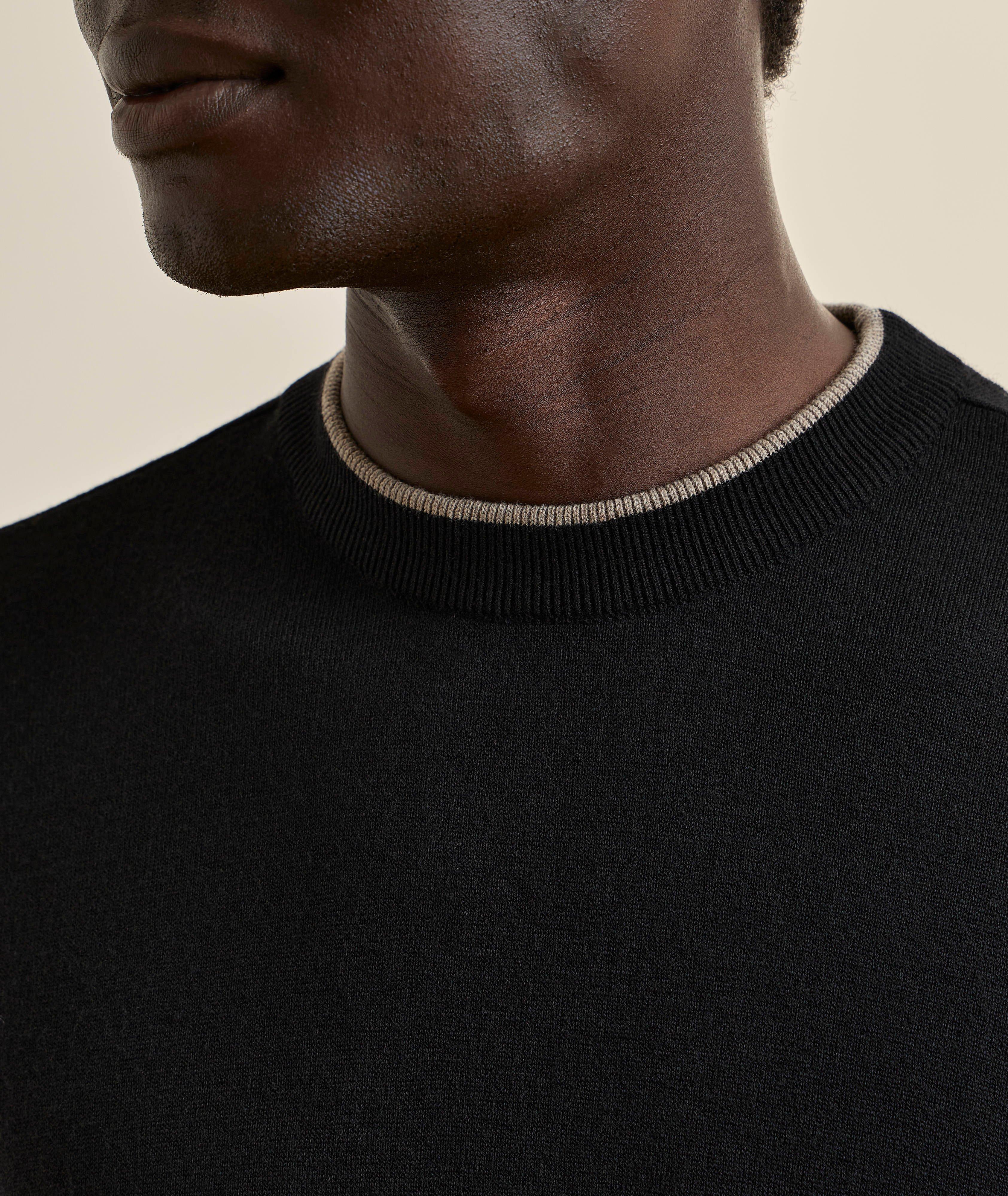 Tipped Virgin Wool Crewneck Sweater image 3