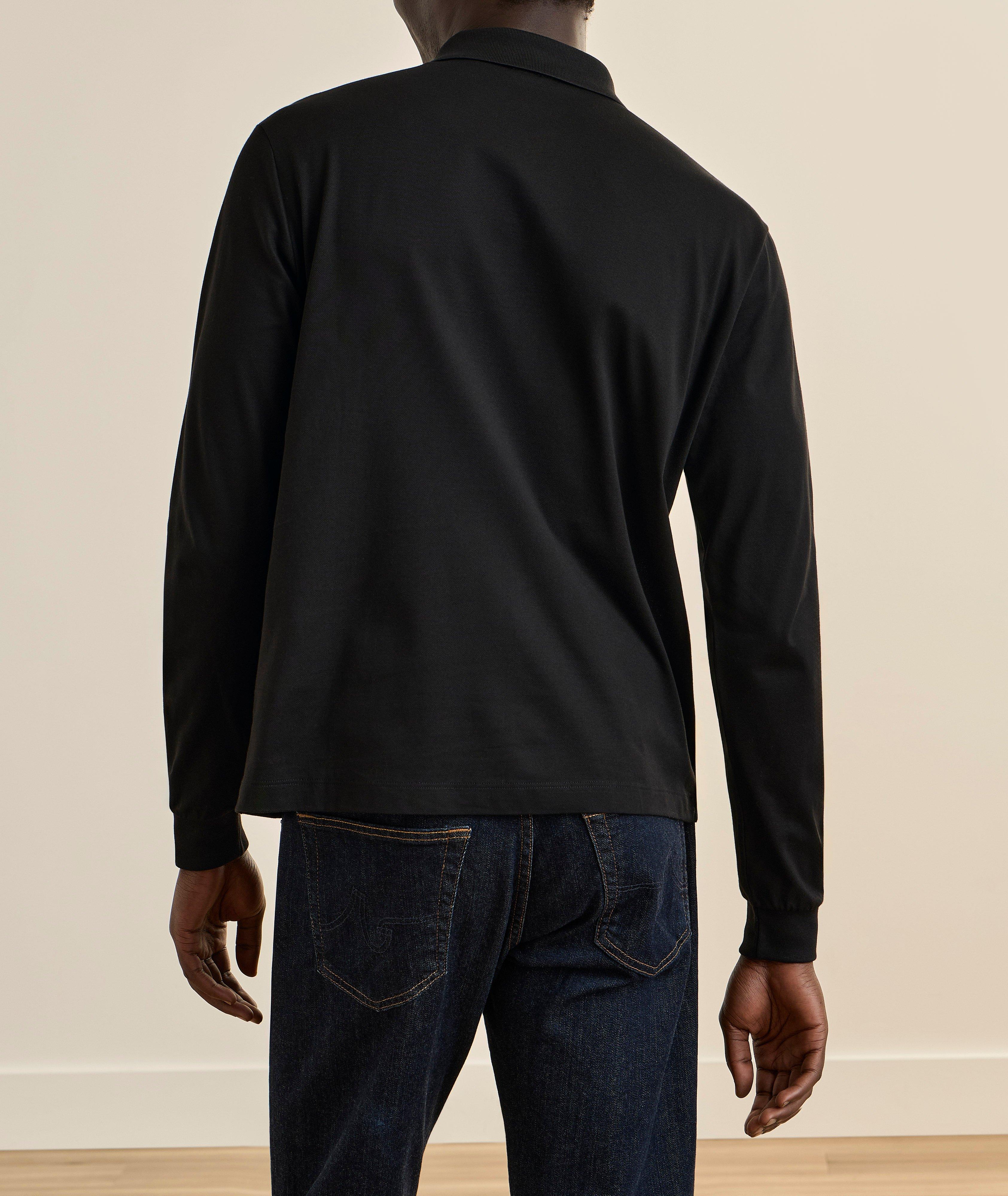 Cotton Piqué Long-Sleeve Polo image 2