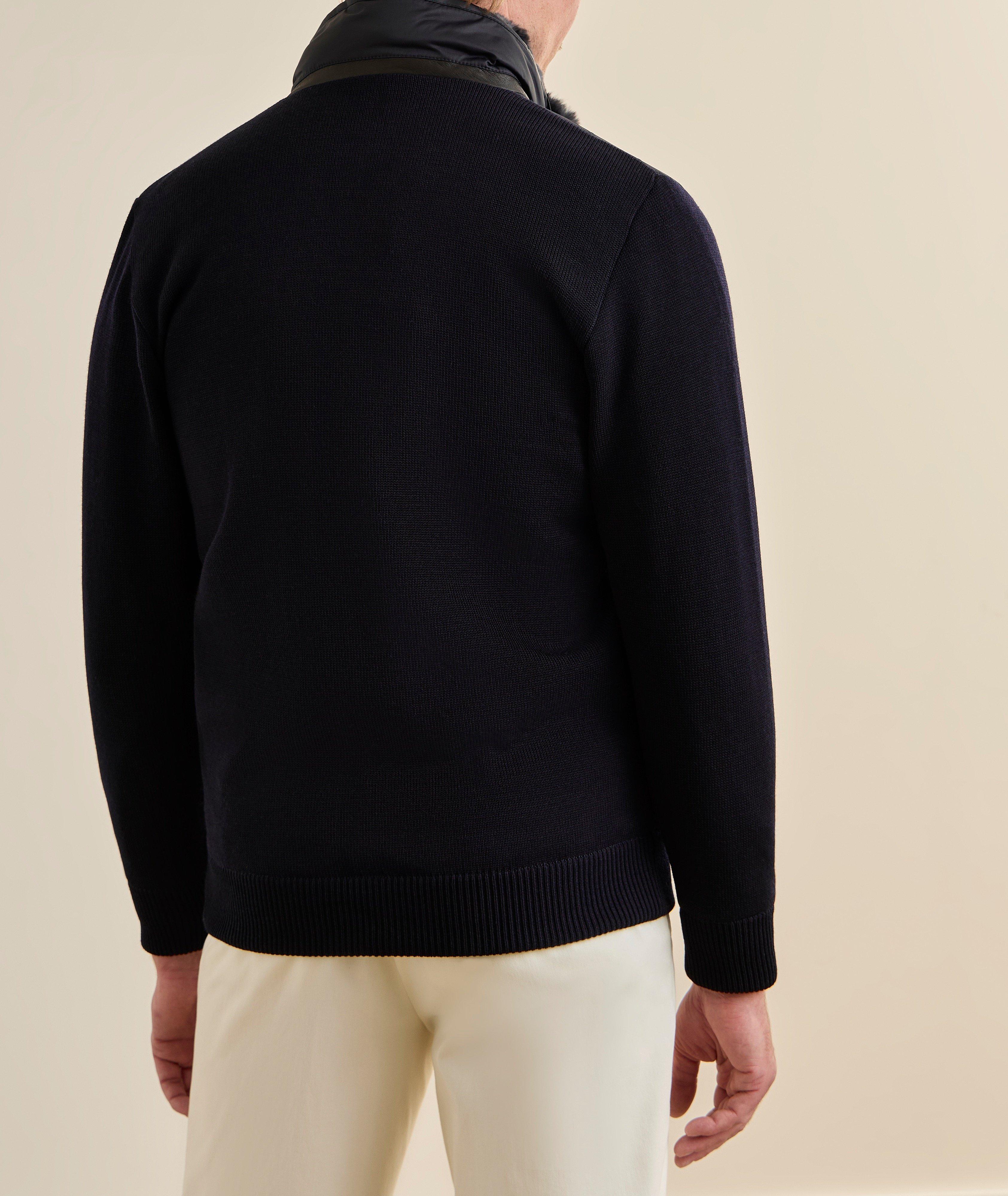 Fur Collar Hybrid Knit Jacket image 2