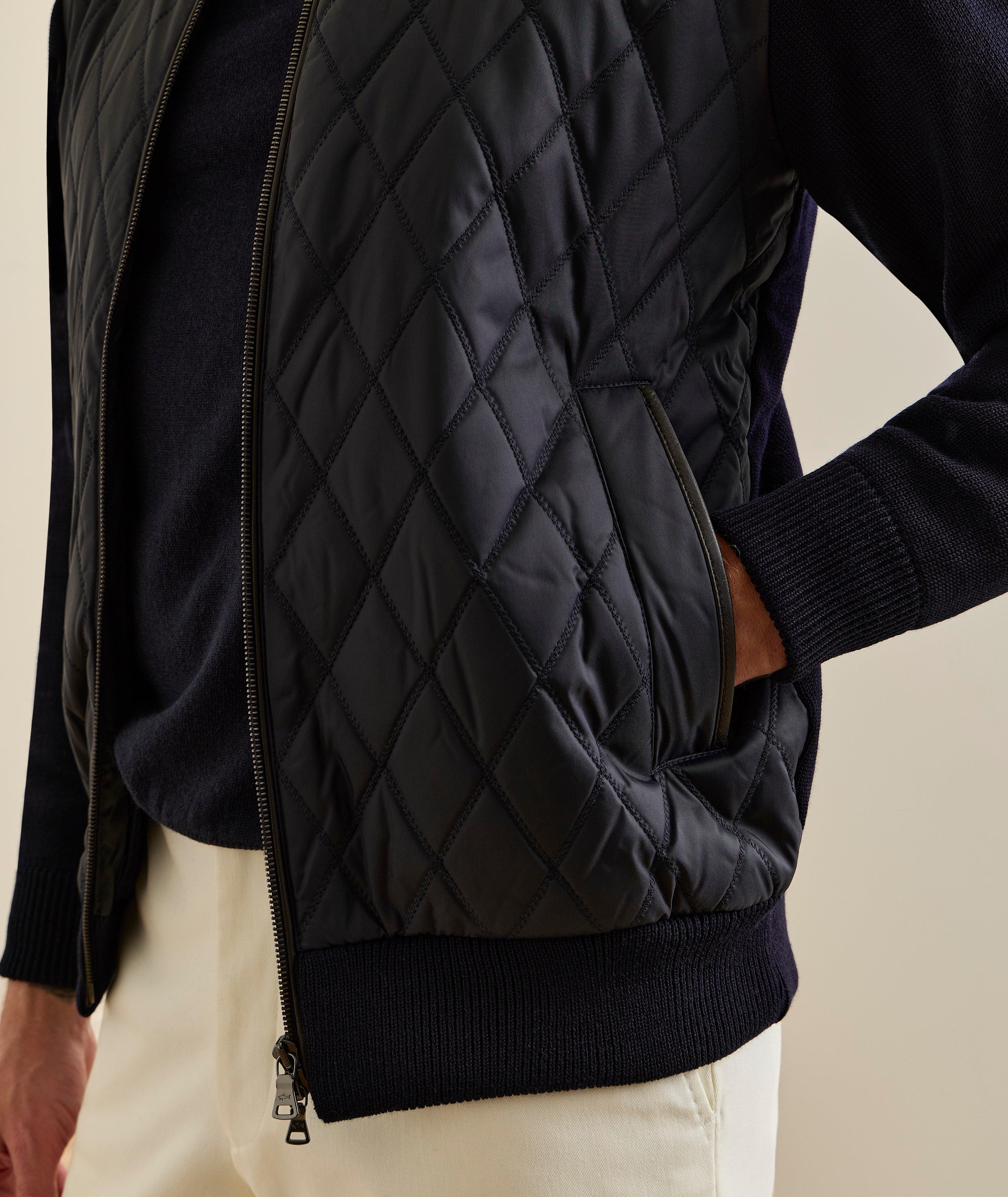 Fur Collar Hybrid Knit Jacket image 4