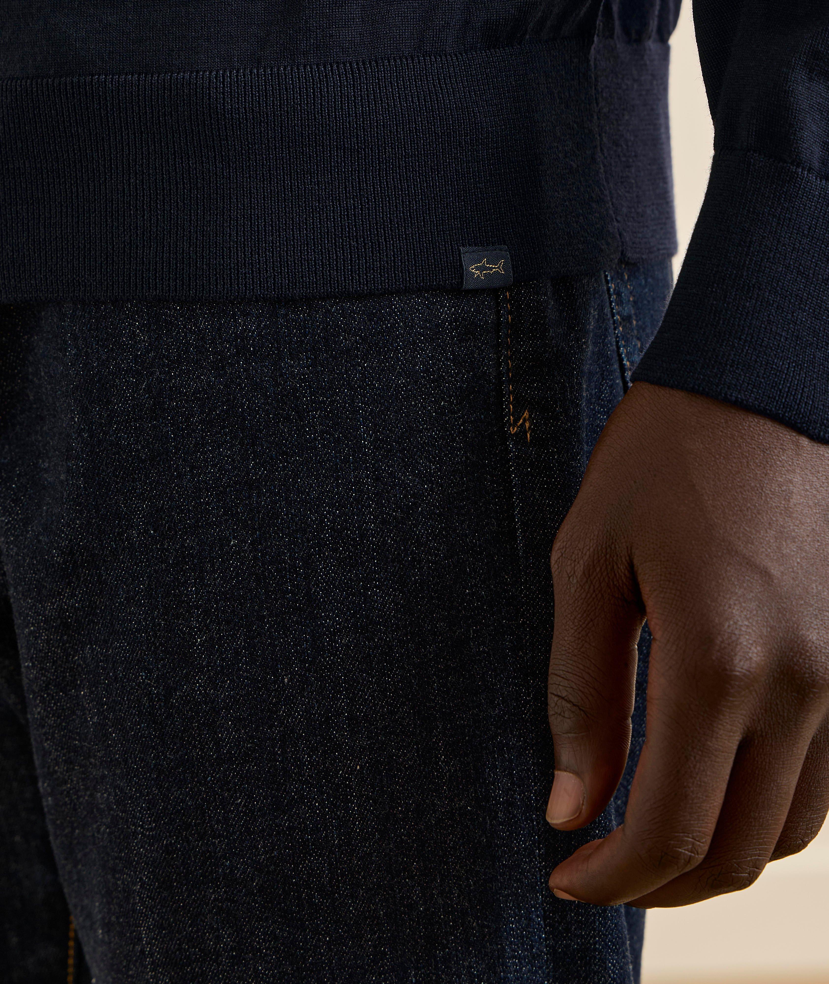 Virgin Wool Long-Sleeve Polo image 3
