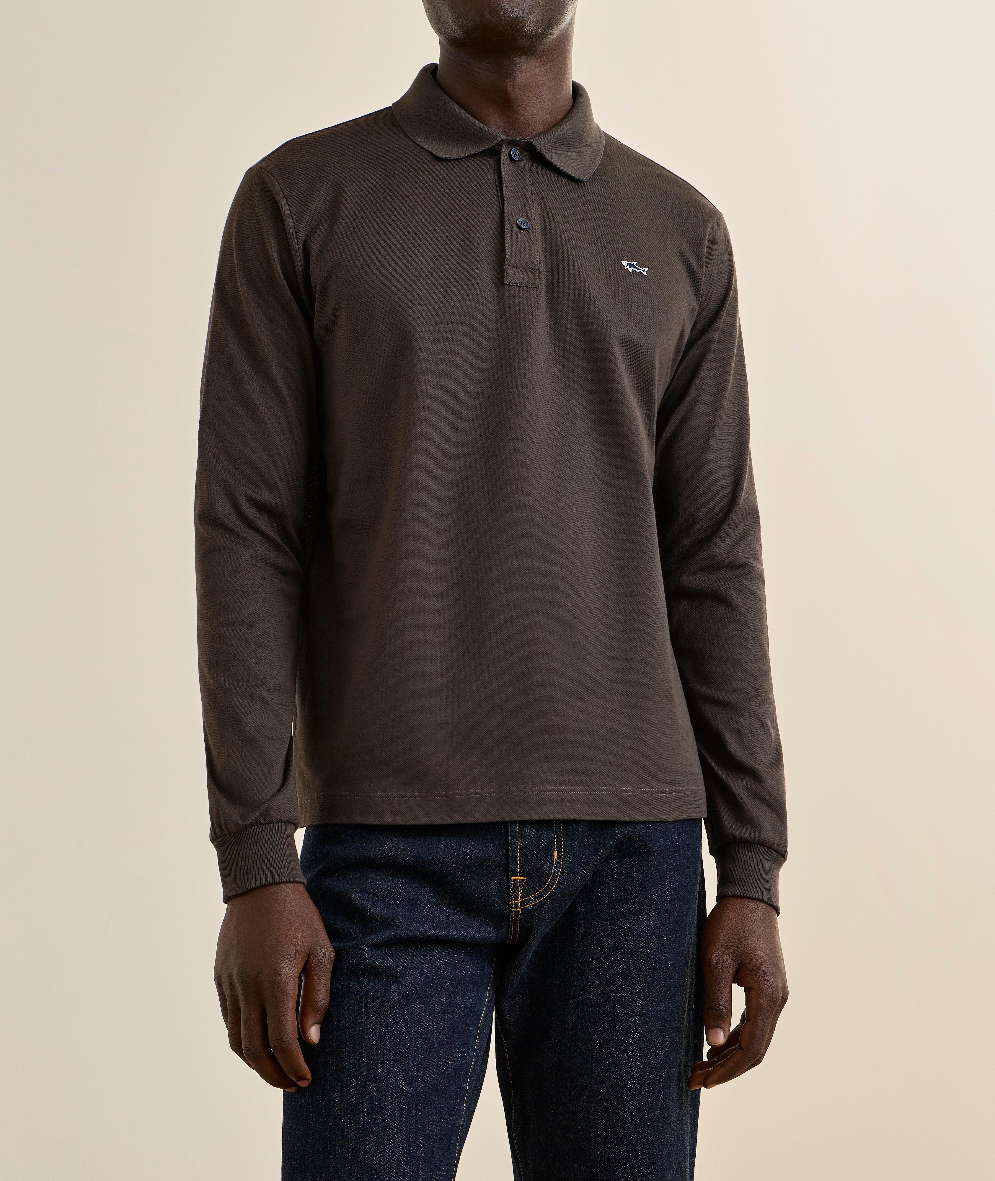 Long-Sleeve Cotton Polo  image 1