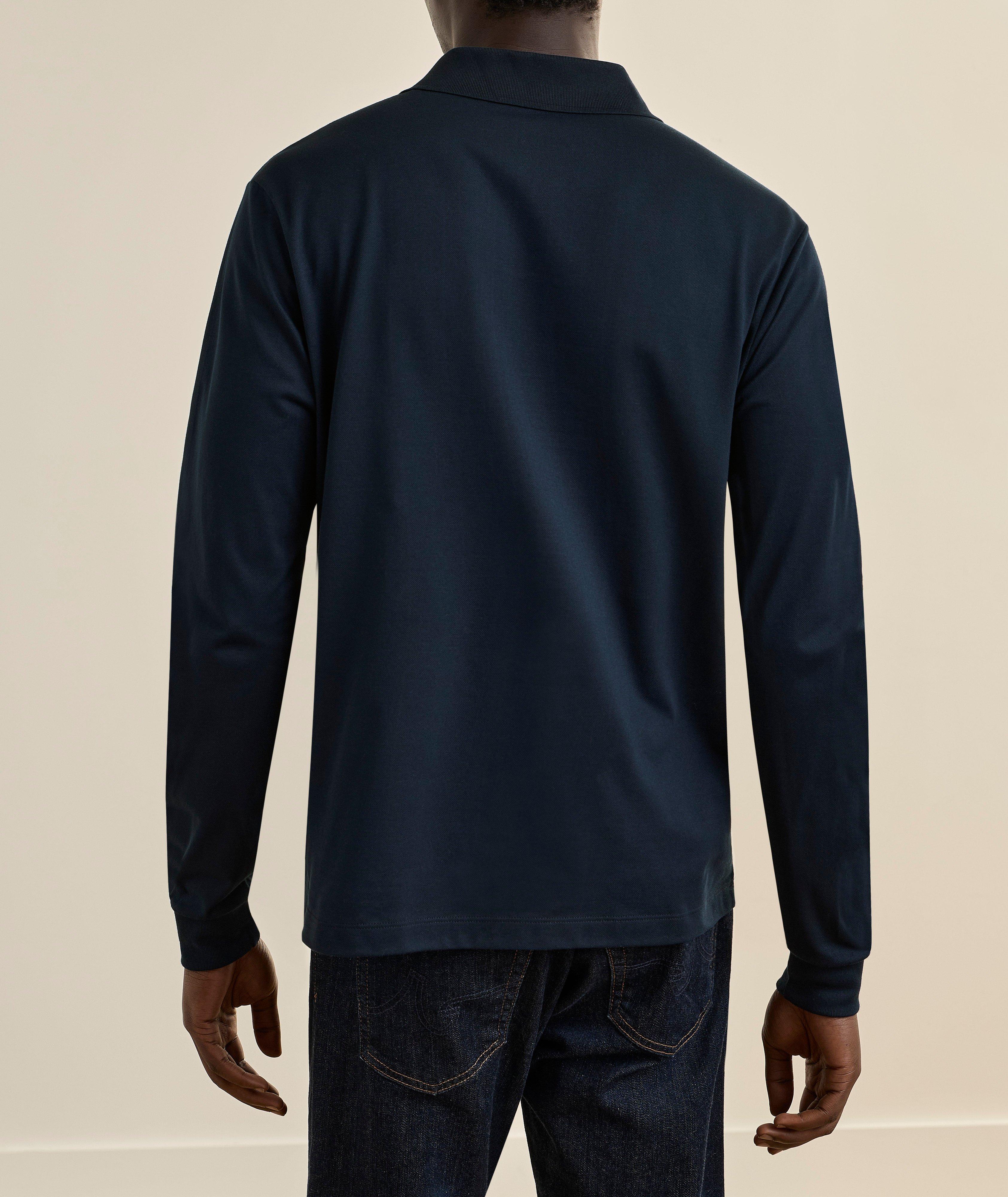 Cotton Piqué Long-Sleeve Polo image 2