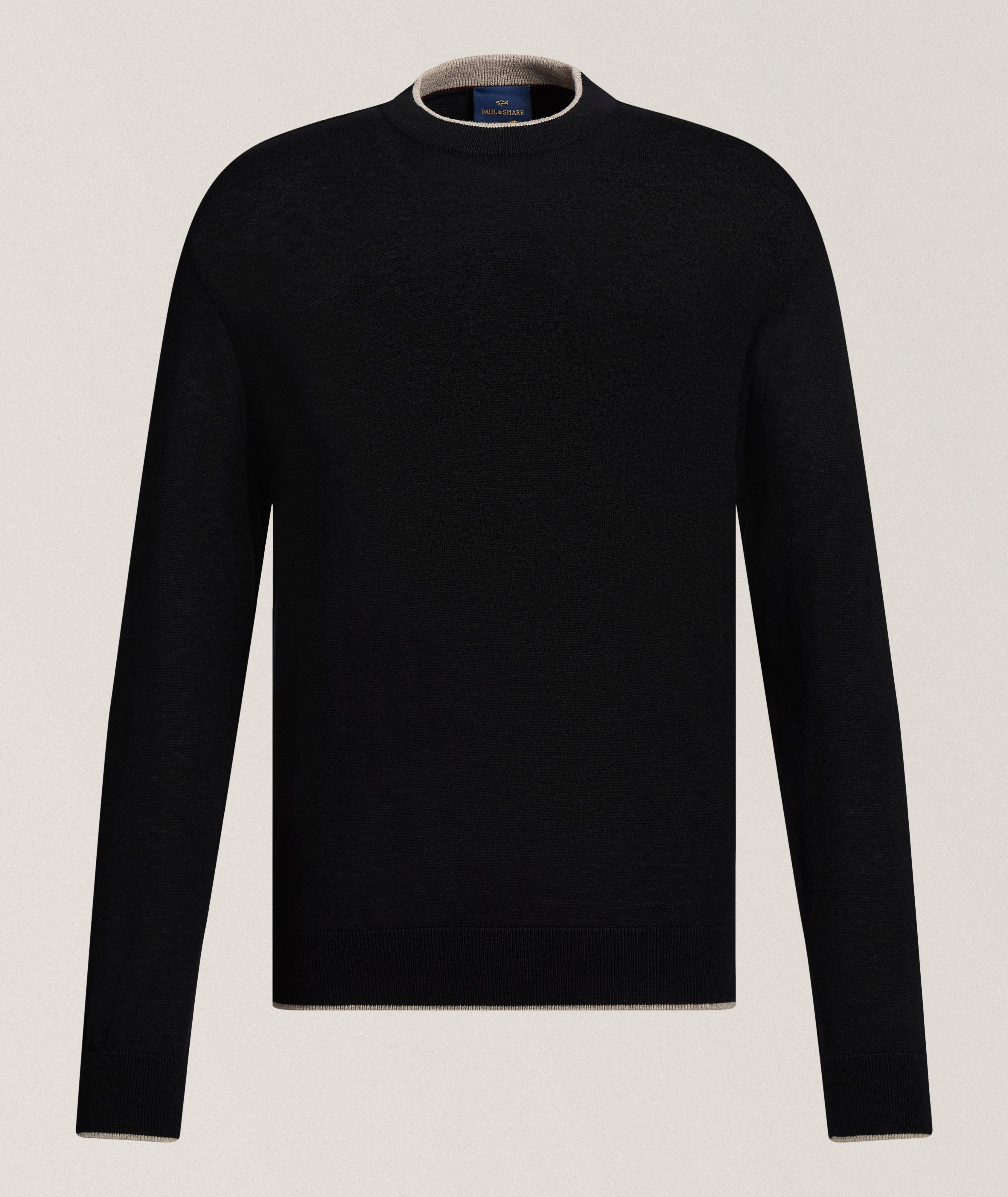 Paul & Shark Tipped Virgin Wool Crewneck Sweater