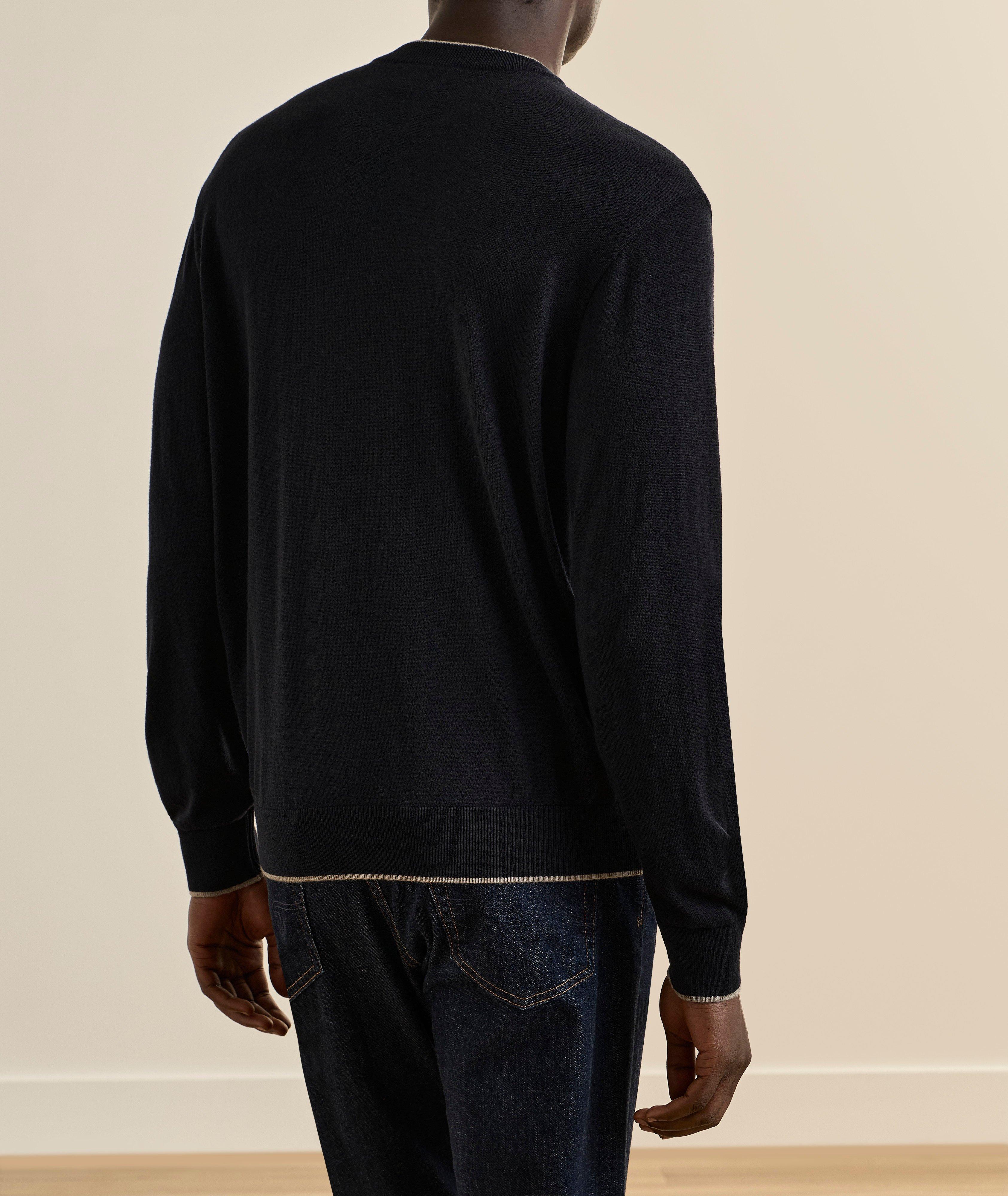 Tipped Virgin Wool Crewneck Sweater image 2