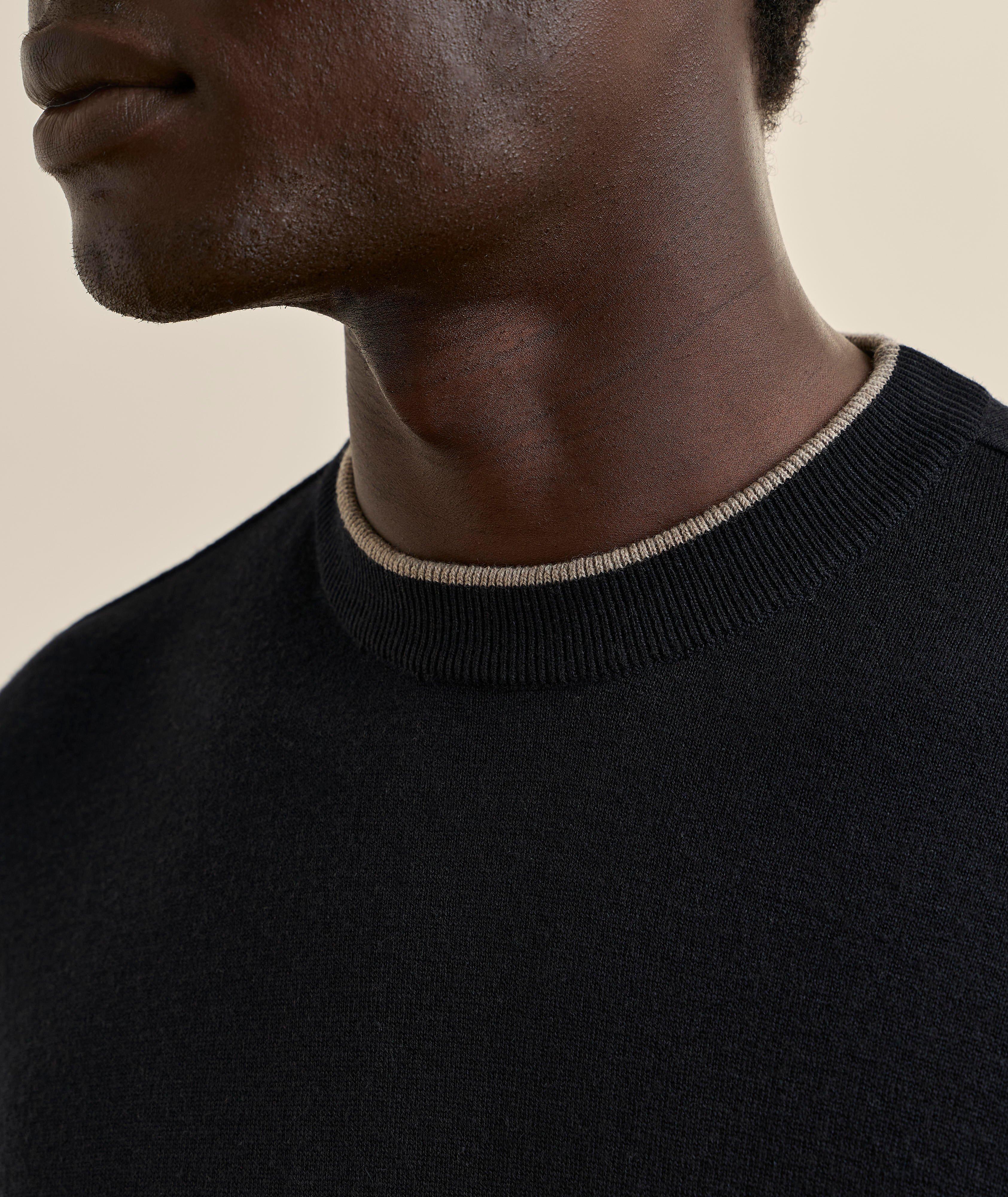 Tipped Virgin Wool Crewneck Sweater image 3